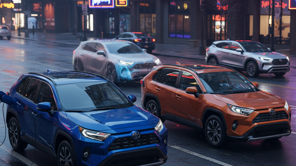 Editorial, photo-realistic HERO for an automotive daily news article titled "Toyota RAV4 Faces Price Hikes Ahead of 2026 Launch – Daily Car News (2025