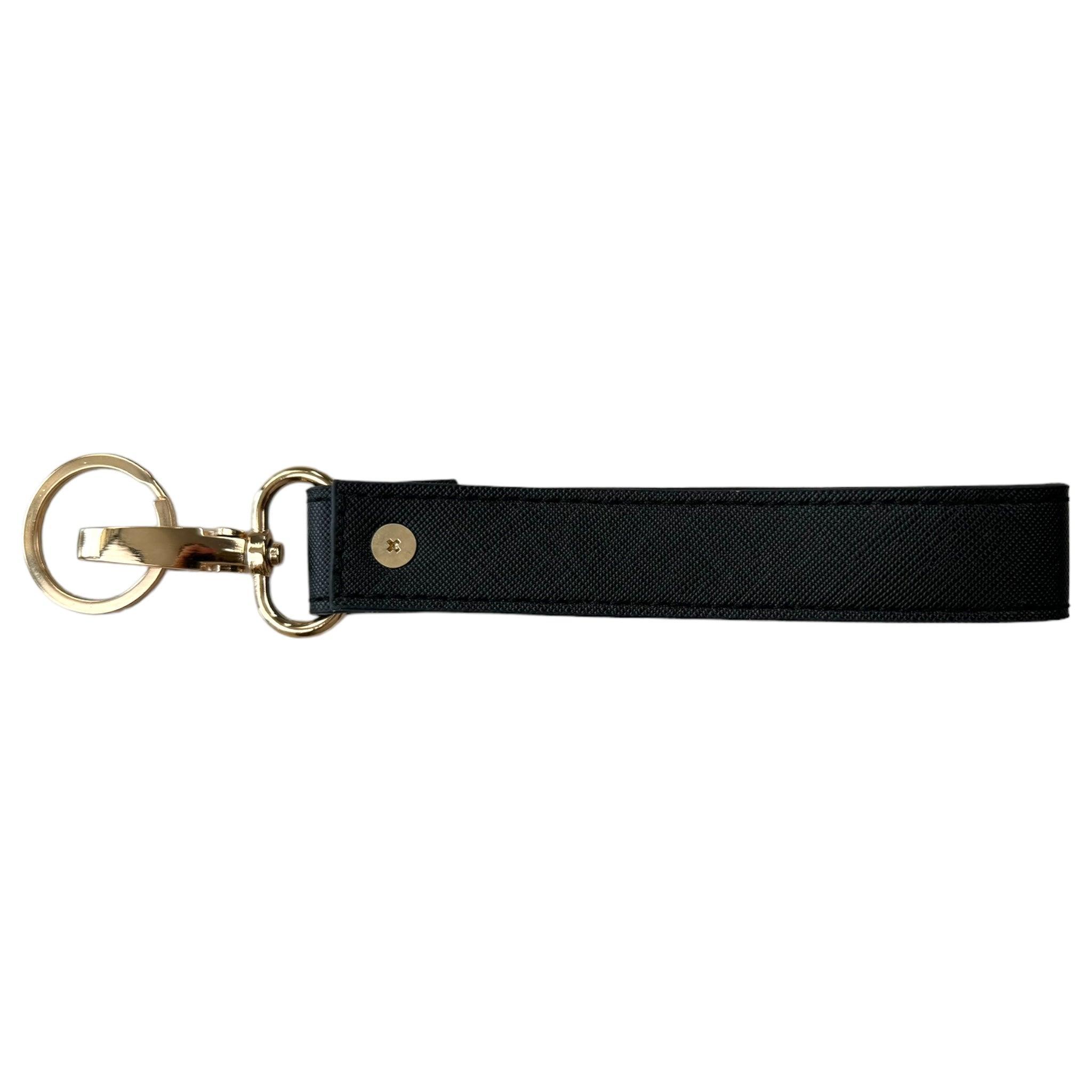 AutoWin Golden Keychain with Black Leather - AutoWin
