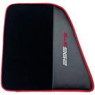 Black Floor Mats for Ferrari 296 GTS (2022-2024) with Carbon Fiber | Red Trim - AutoWin