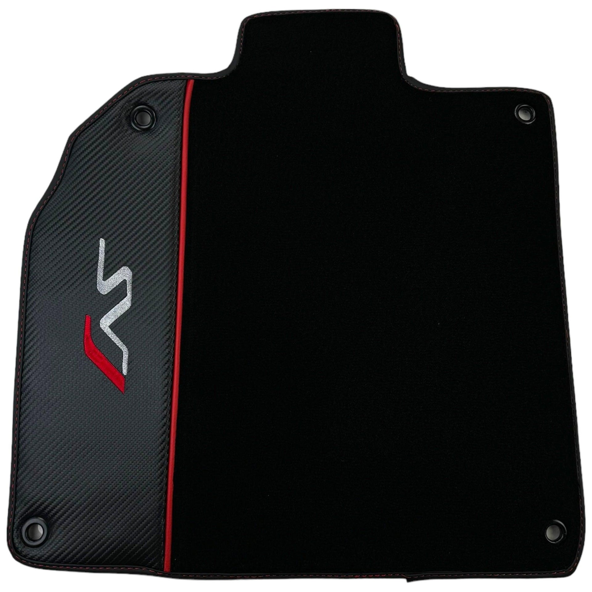 Black Floor Mats for Lamborghini Aventador SVJ with Carbon Fiber - AutoWin