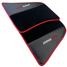 Black Floor Mats for Ferrari 296 GTS (2022-2024) with Carbon Fiber | Red Trim - AutoWin