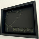 Leather Nürburgring Inspired Wall Art: Embroidered Yellow Stitch Luxury Decor - AutoWin