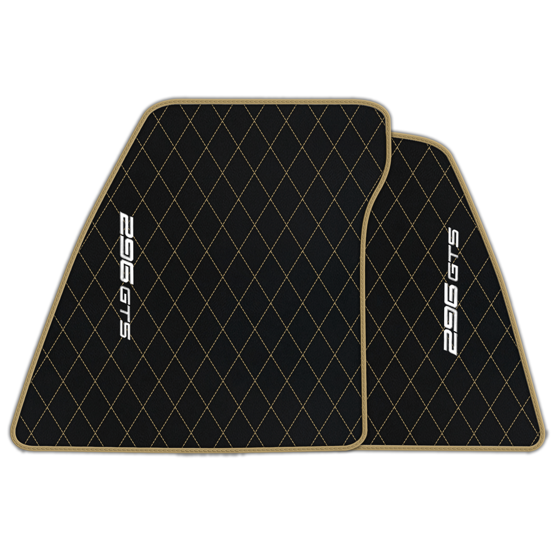 Ferrari 296 GTB Black Leather Floor Mats | Stylish & Durable