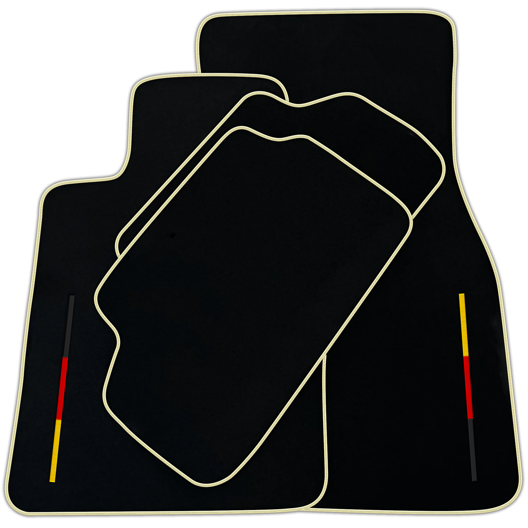 Black Floor Mats for BMW 1 Series E81 | White Trim