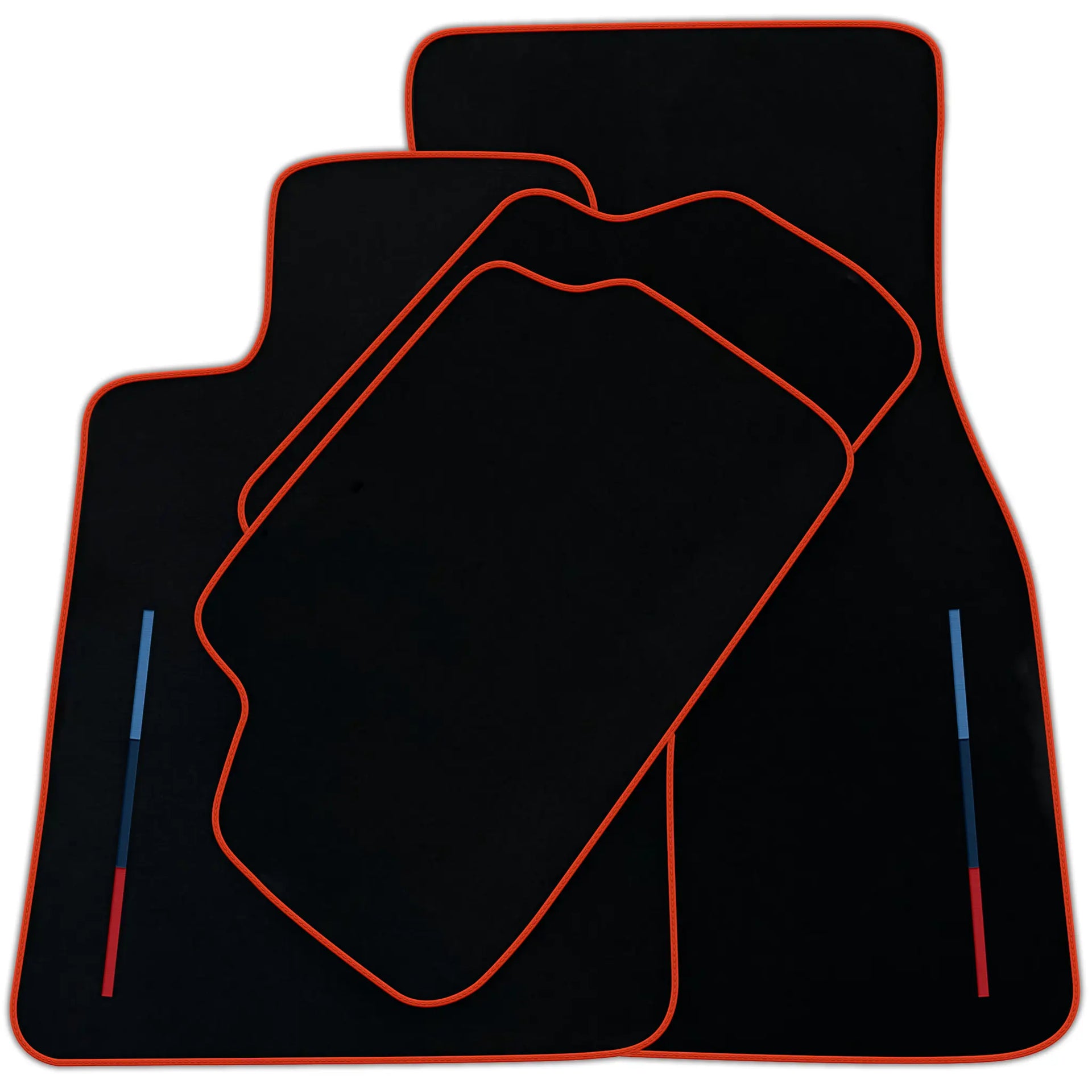 Black Floor Mats For BMW M3 Series F80 With Color Stripes Tailored Set Perfect Fit | Various Trim Colors