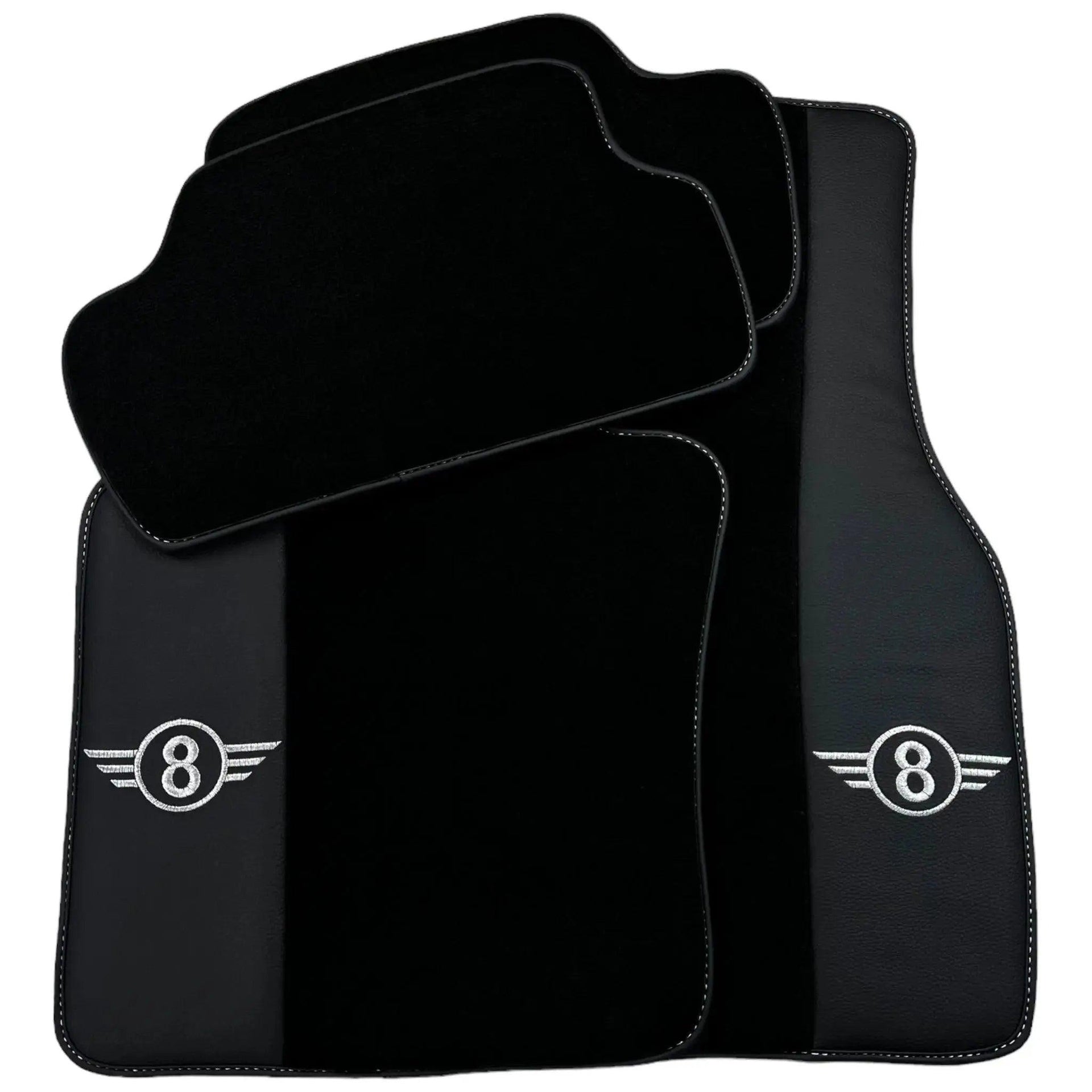 Black Floor Mats for Mini Clubman F54 (2015-2019) with Leather - AutoWin