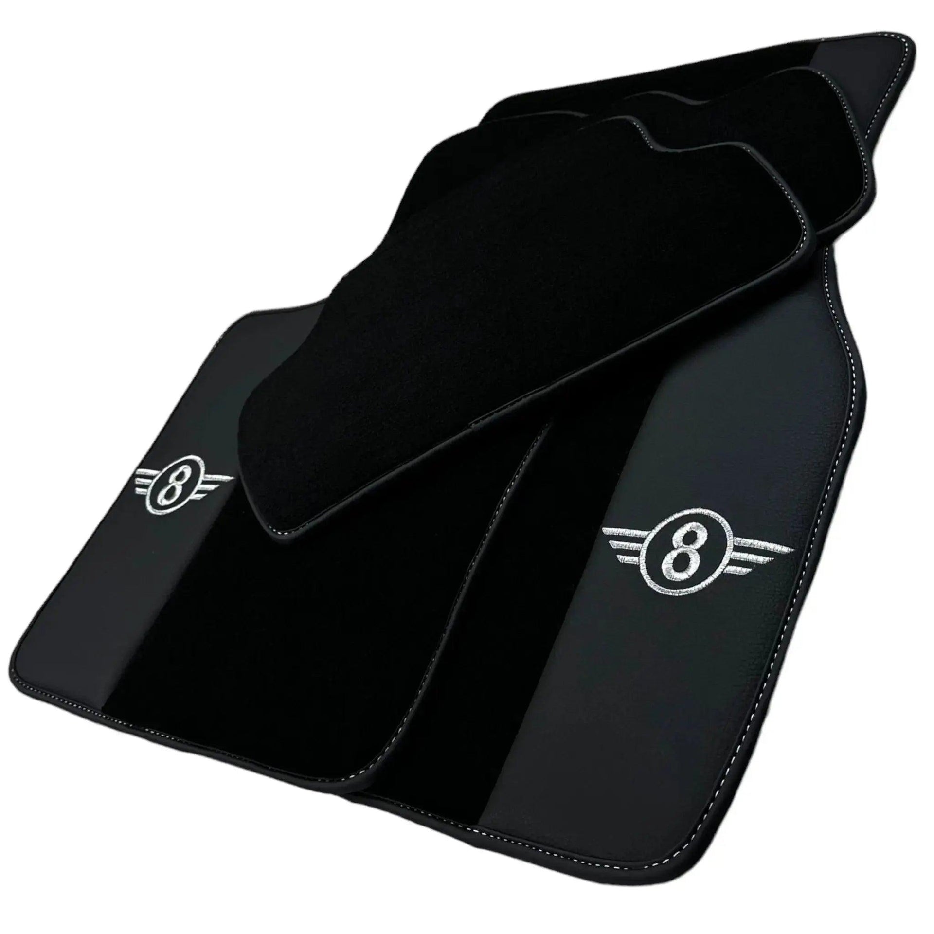 Black Floor Mats for Mini Countryman F60 Hybrid (2020-2023) with Leather - AutoWin