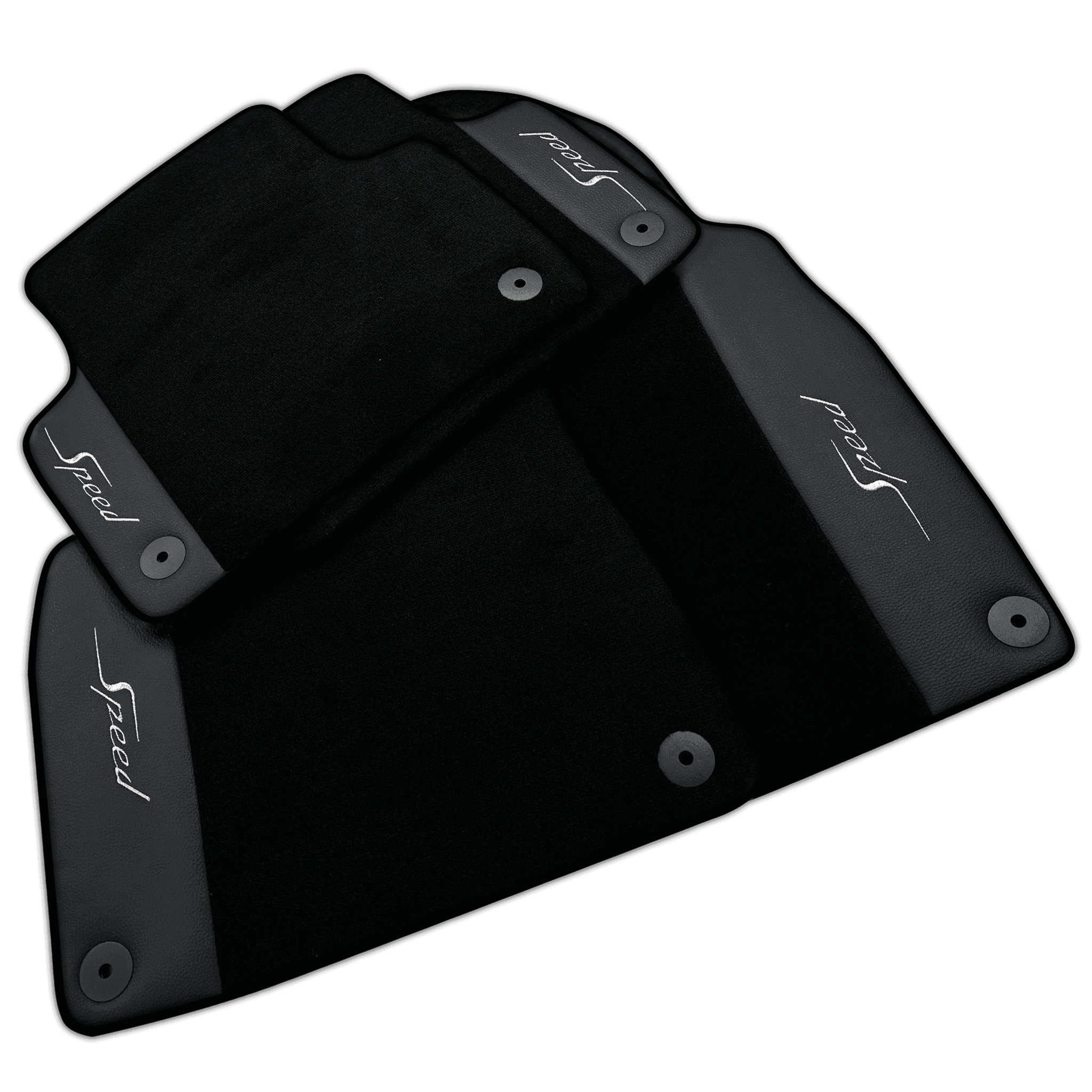Black Floor Mats for Bentley Flying Spur (2005-2013) with Leather | Various Trim Colors