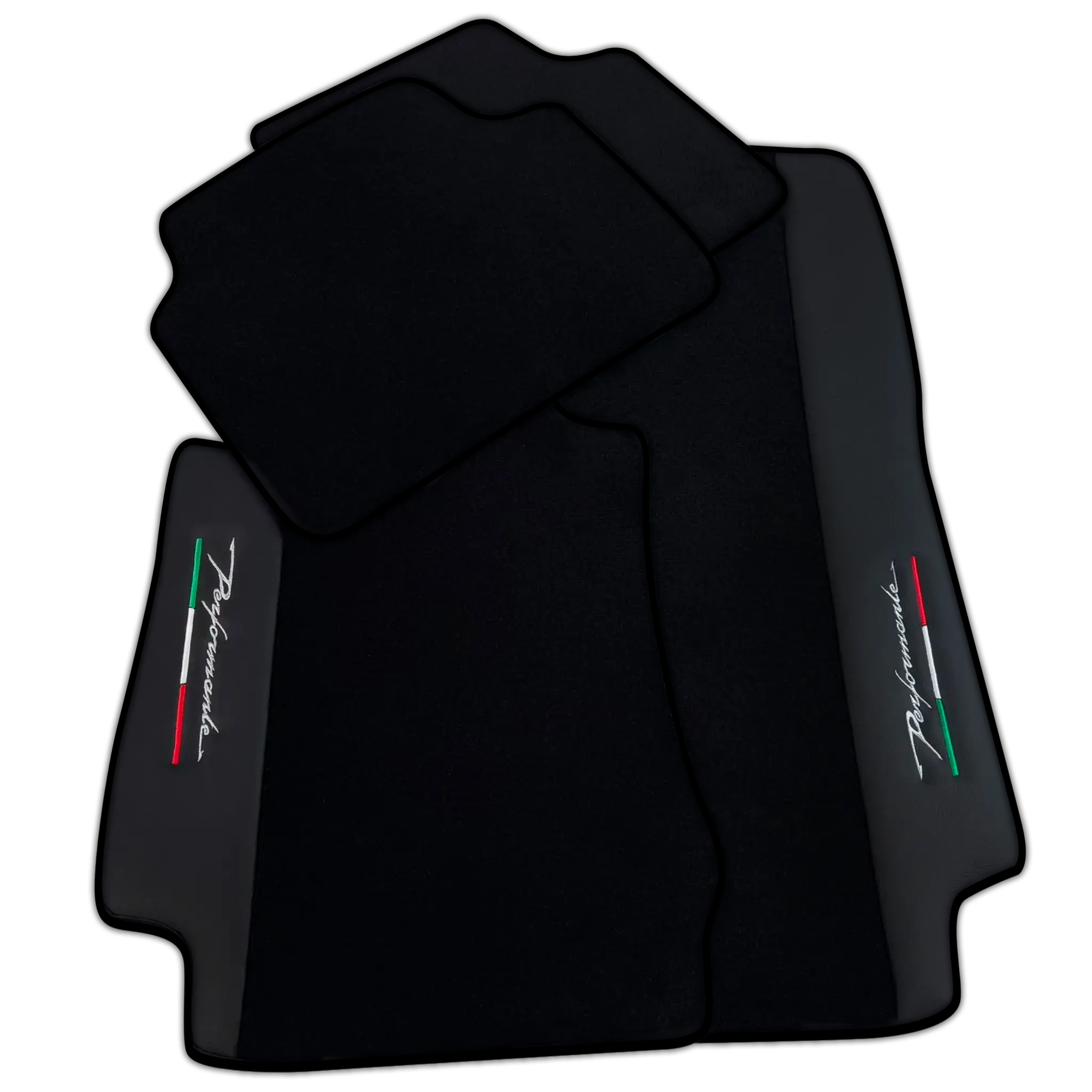 Black Floor Mats for Alfa Romeo Giulia (1962-1978) with Leather | Performante