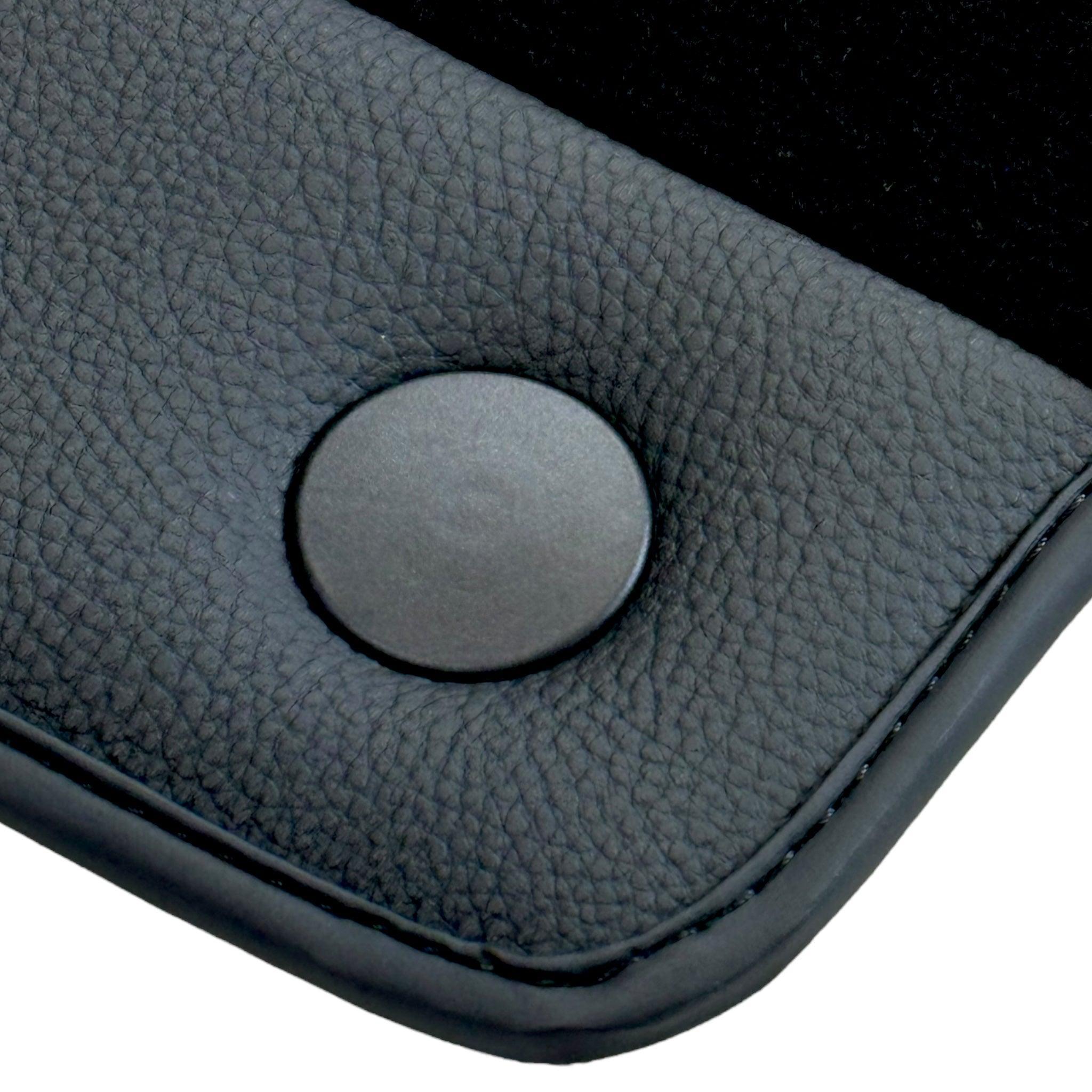 Black Floor Mats for Ferrari 488 Pista Spider 2019-2021 with Leather - AutoWin