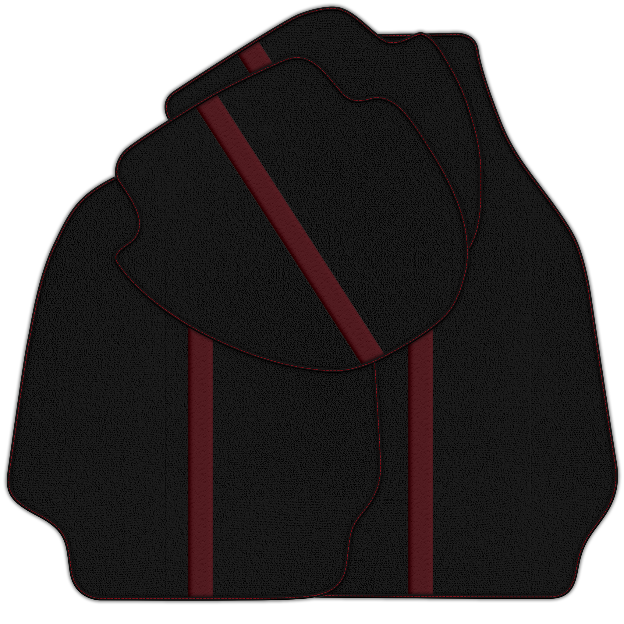 Black Floor Mats with Leather Line for Porsche Classic 911 (1963-1989) - Various Colors