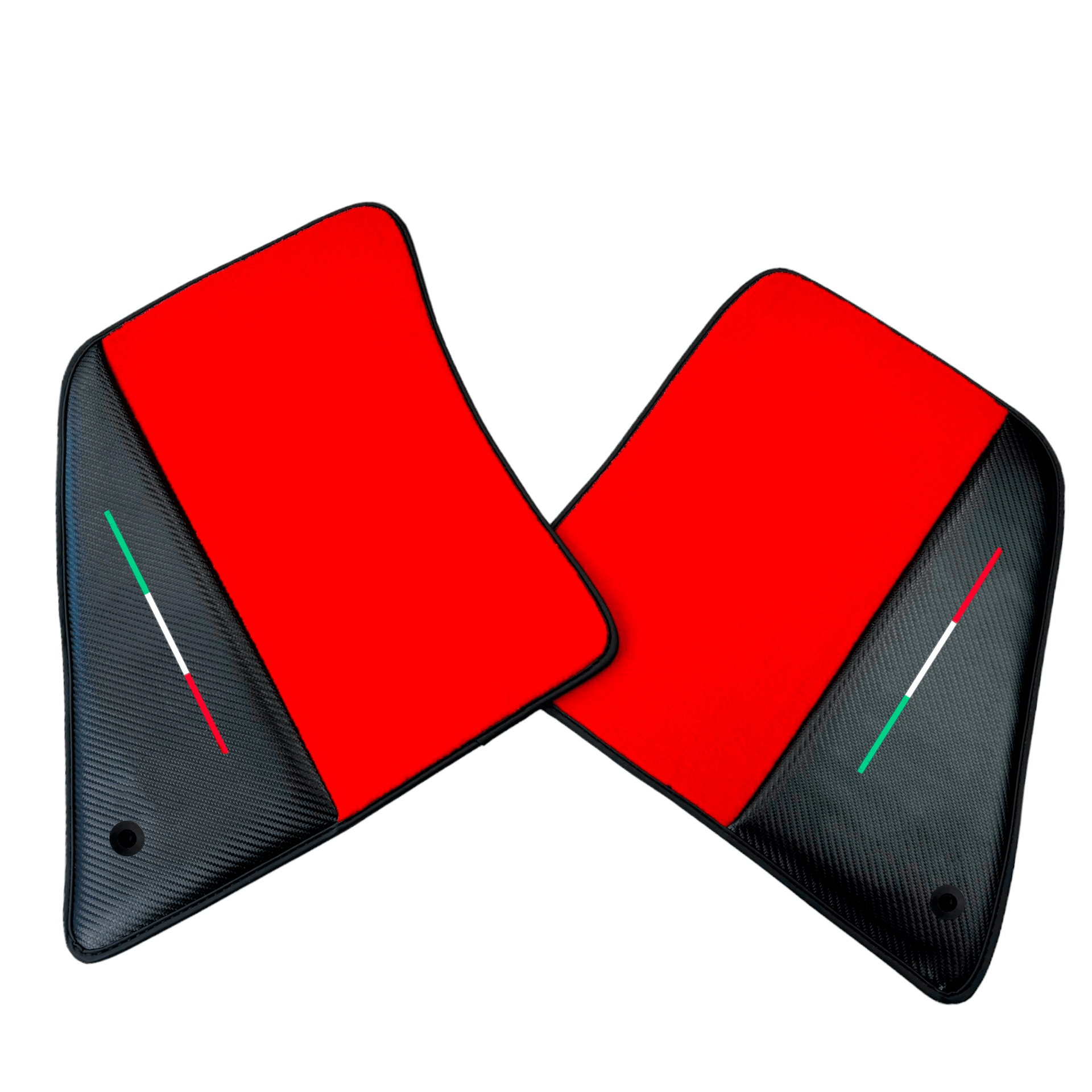 Red Floor Mats for Ferrari SF90 Stradale (2019-2024) with Carbon Fiber - AutoWin