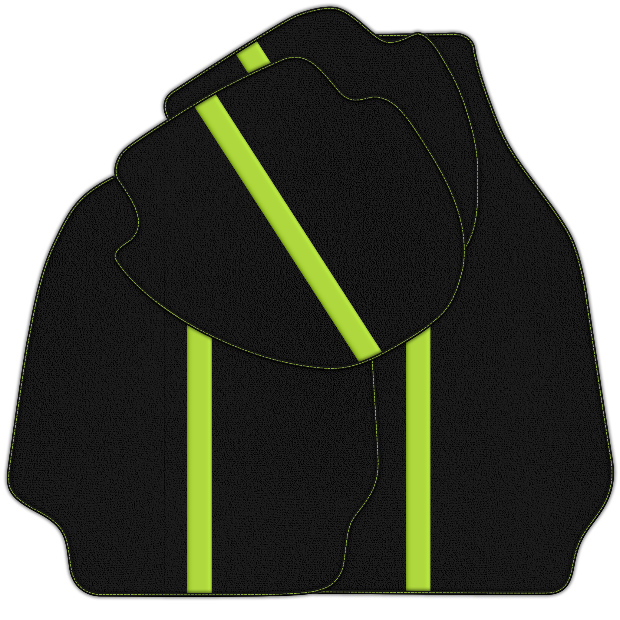 Black Floor Mats with Leather Line for Porsche Classic 911 (1963-1989) - Various Colors