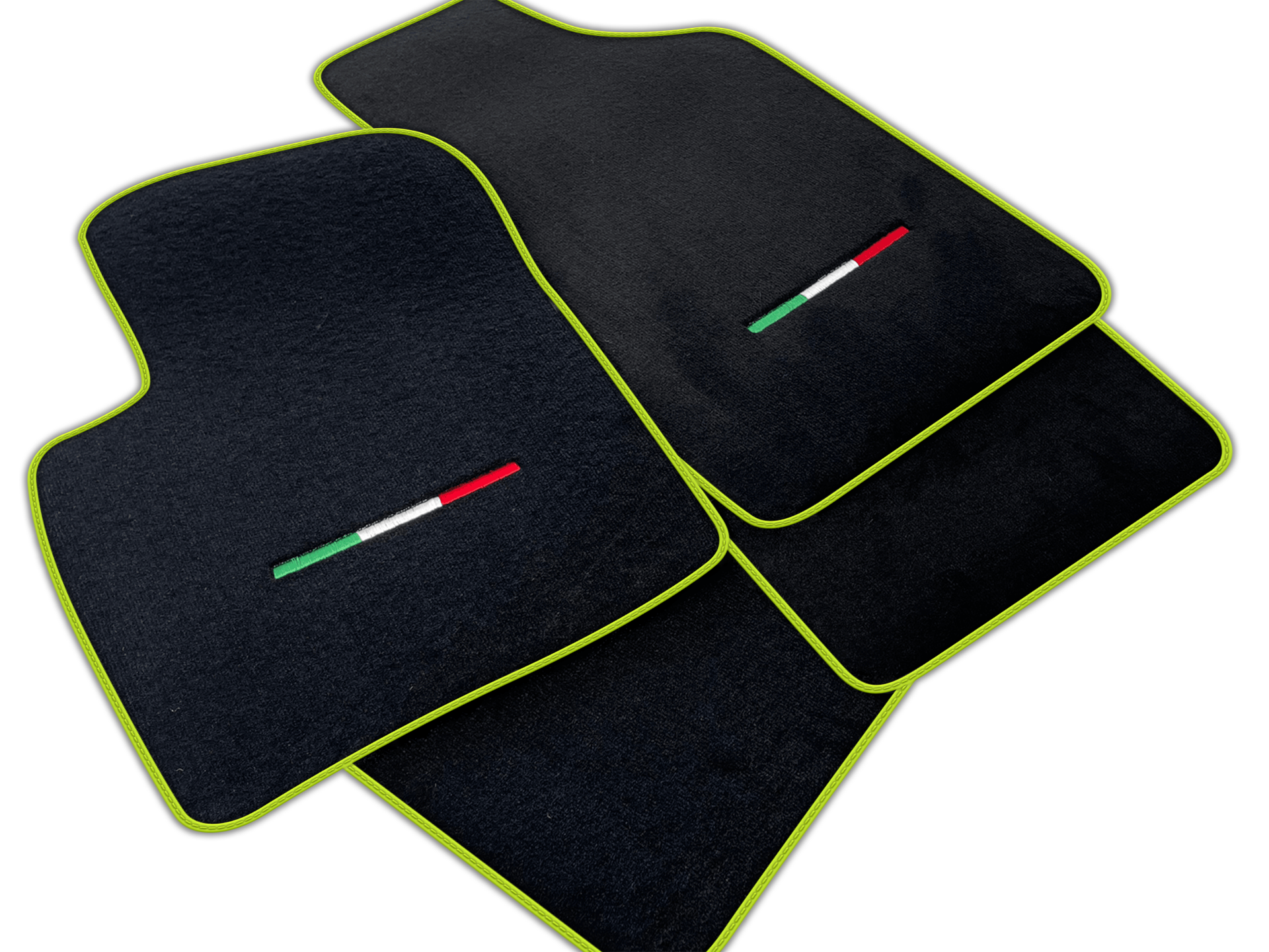 Italian Edition Black Floor Mats for Fiat 500c (2009-2014)