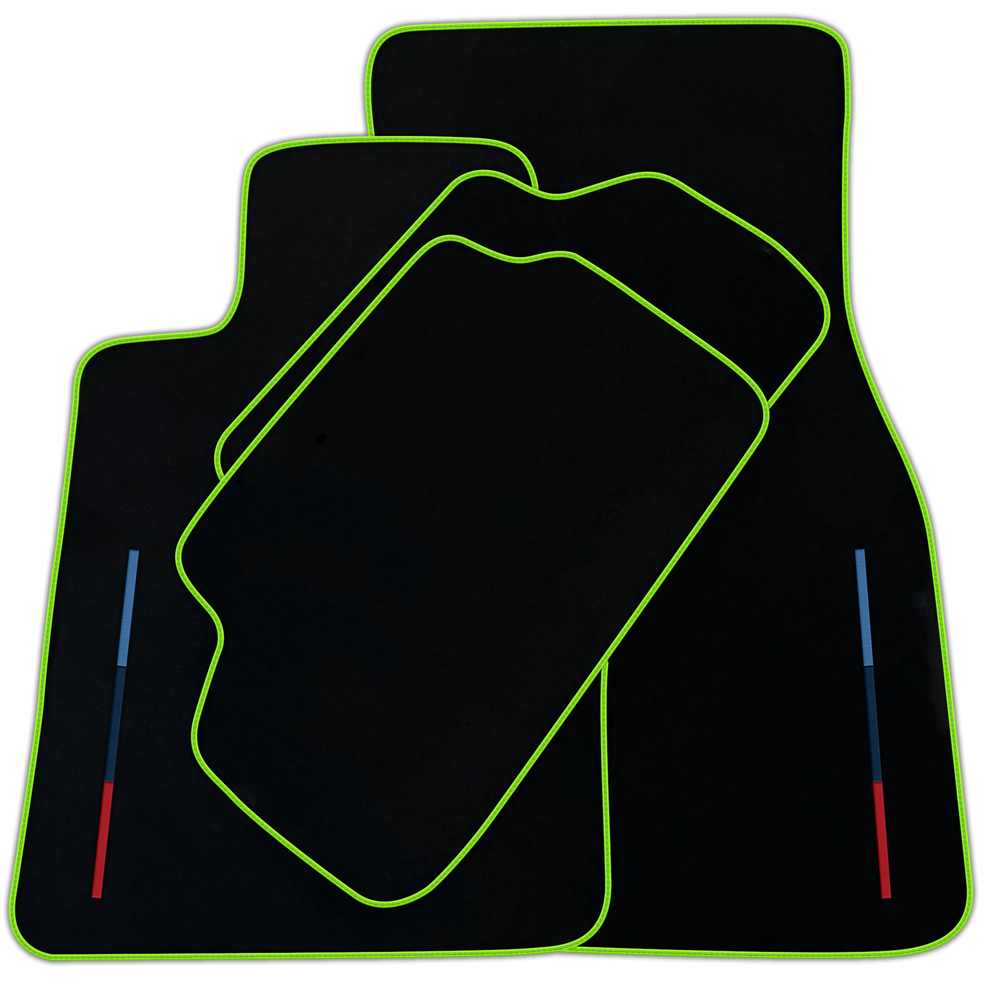 Black Floor Mats for BMW iX (2022-2024) with Color Stripes Tailored Set Perfect Fit | Various Trim Colors