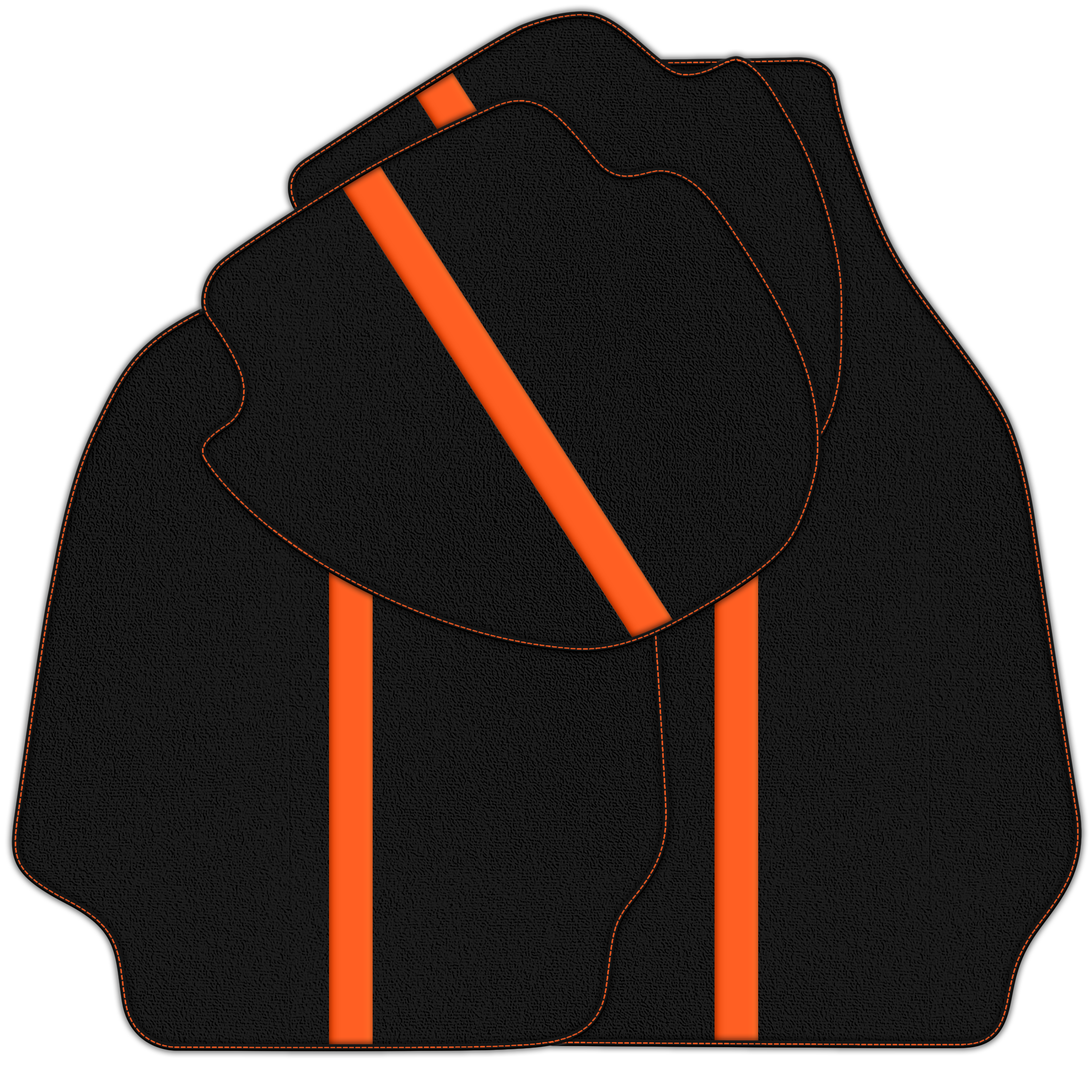 Black Floor Mats with Leather Line for Porsche Classic 911 (1963-1989) - Various Colors