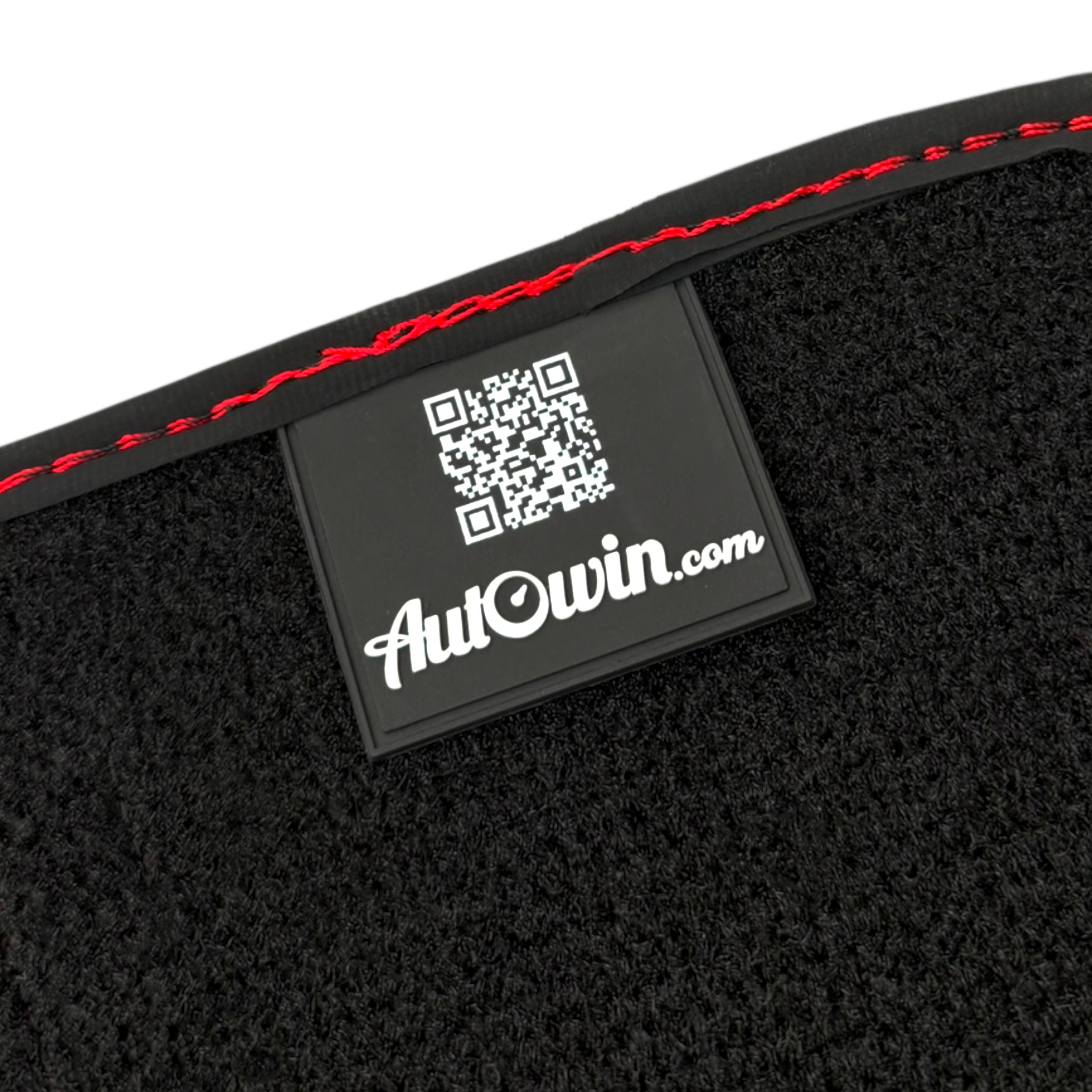 Black Car Floor Mats with Red Leather Line for Ferrari 488 GTB (2016-2022)