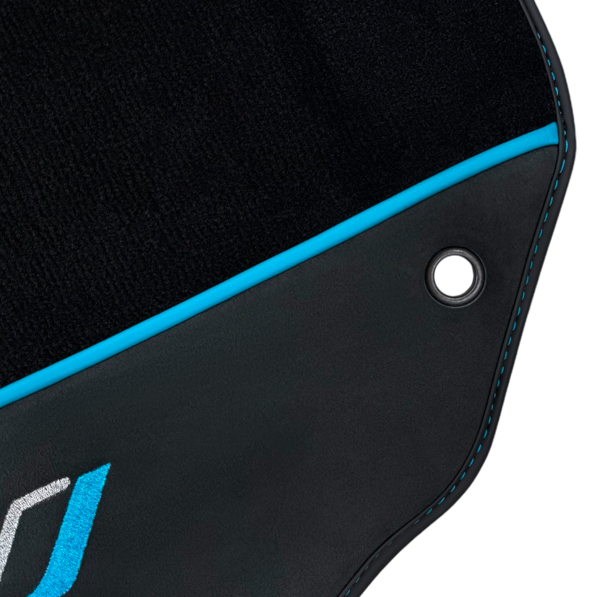 Black Floor Mats for Lamborghini Aventador SVJ with Alcantara Leather