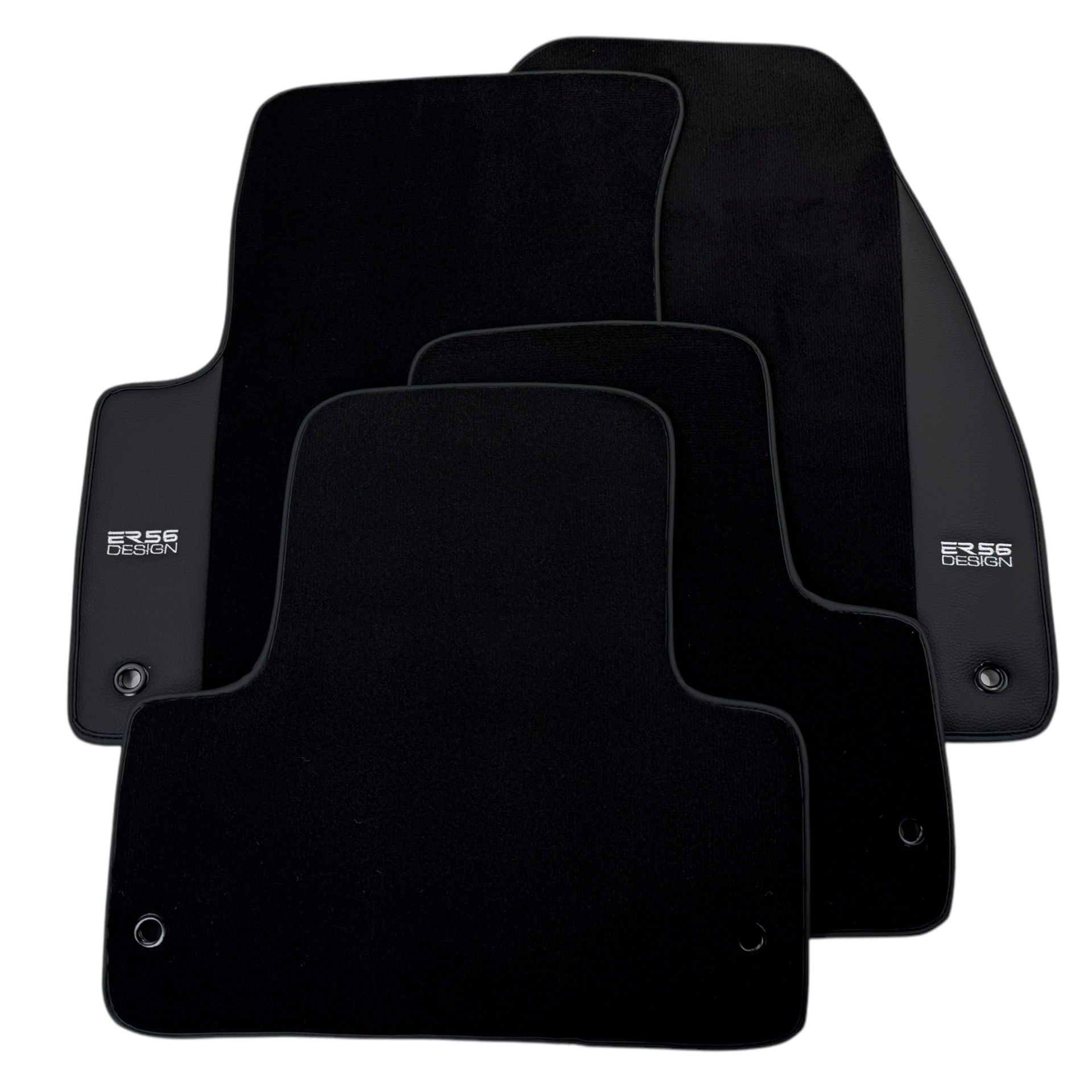 ER56 Design Black Floor Mats for Lincoln MKZ (2006-2020) with Leather
