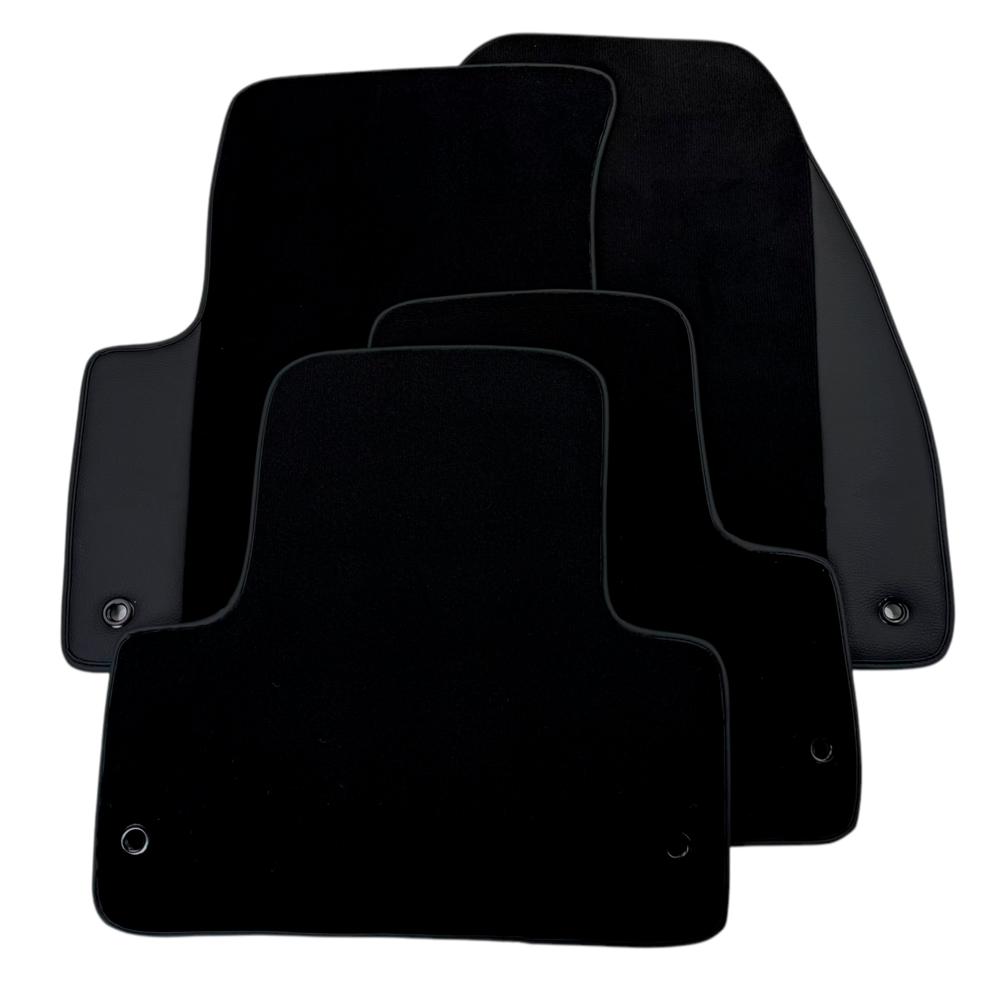 Black Floor Mats for Jeep Wrangler JL (2018-2024) 5 Doors with Leather | AutoWin