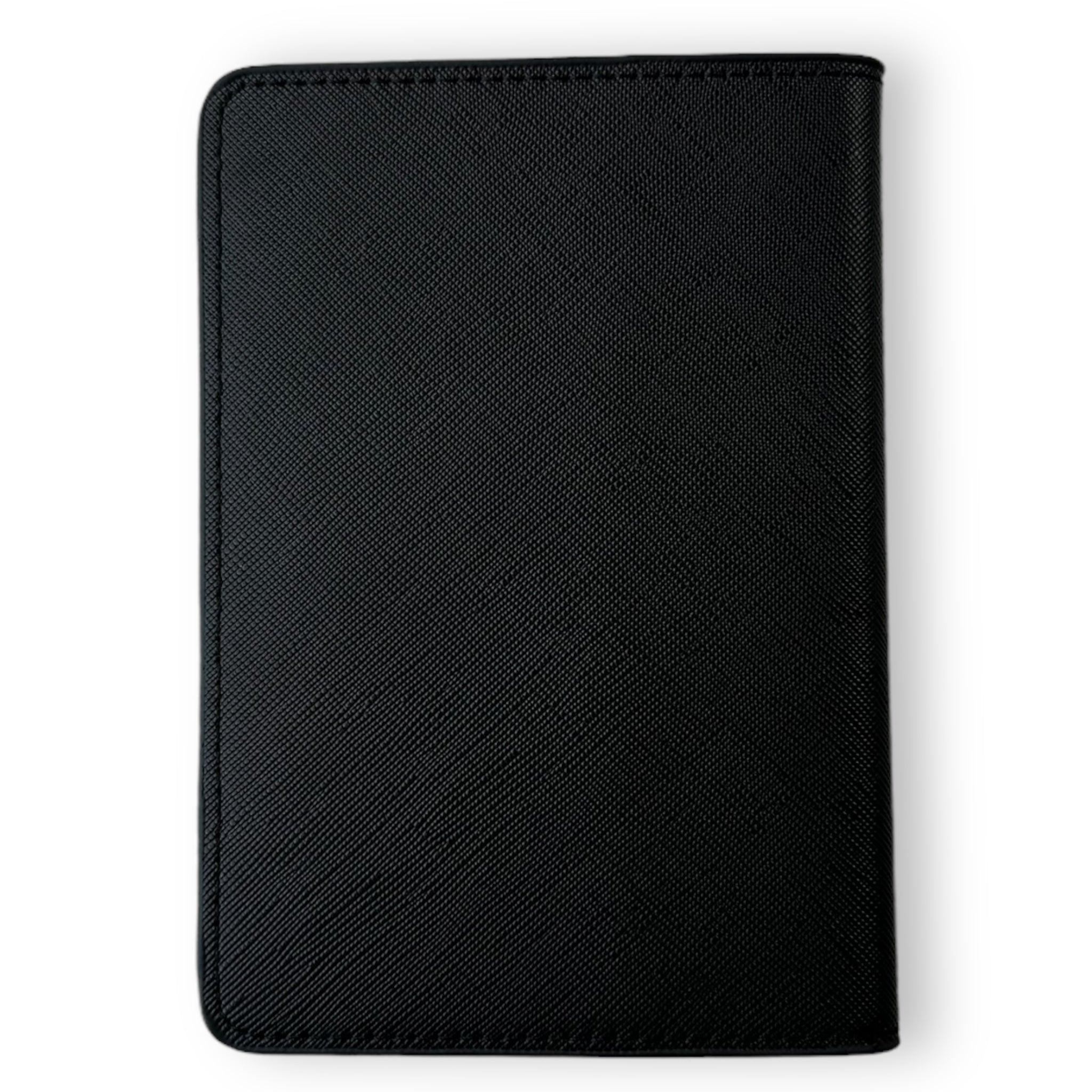 Black Leather AutoWin Passport Holder with Golden Logo - AutoWin