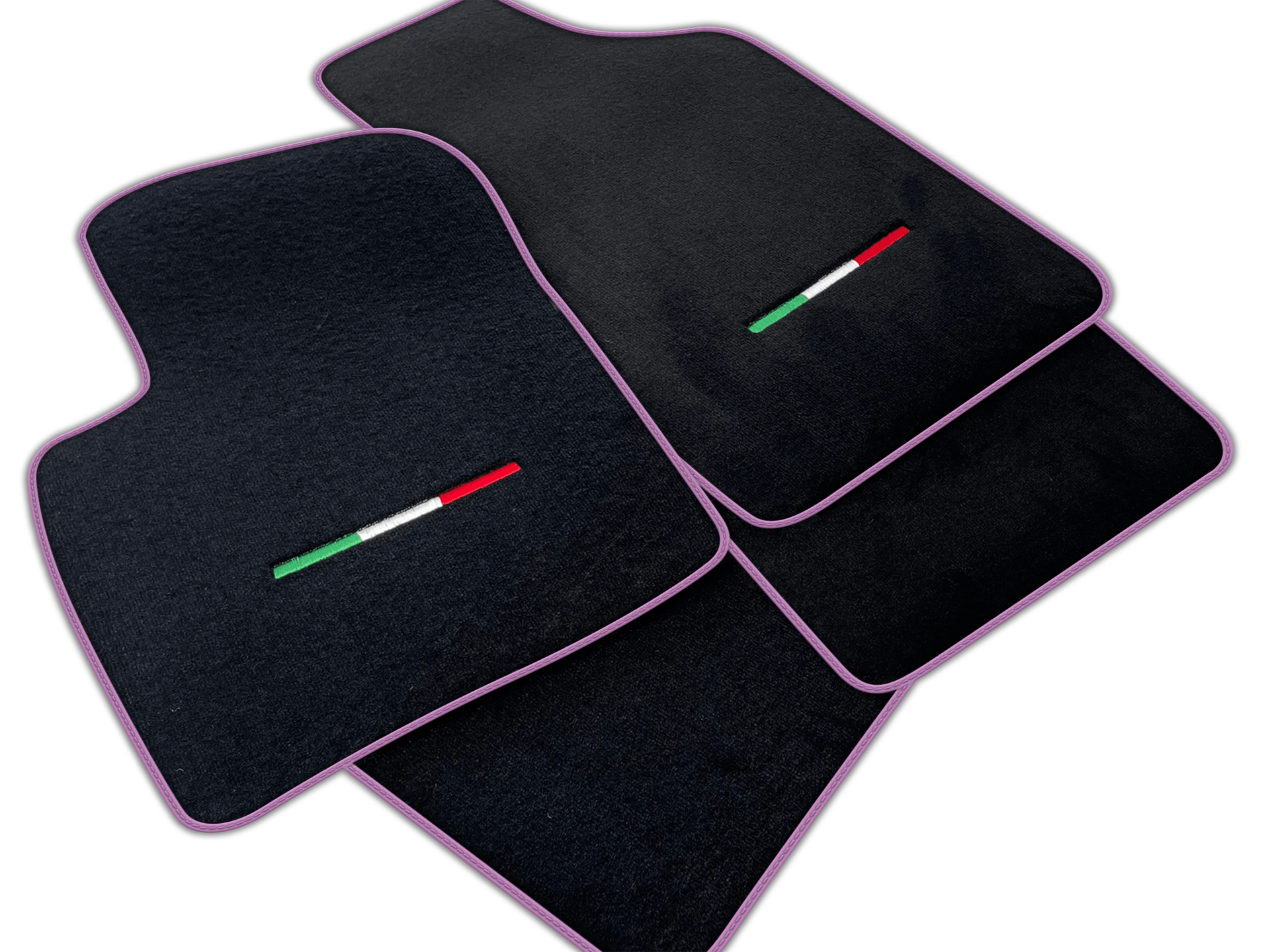 Italian Edition Black Floor Mats for Fiat 500 (2015-2020)