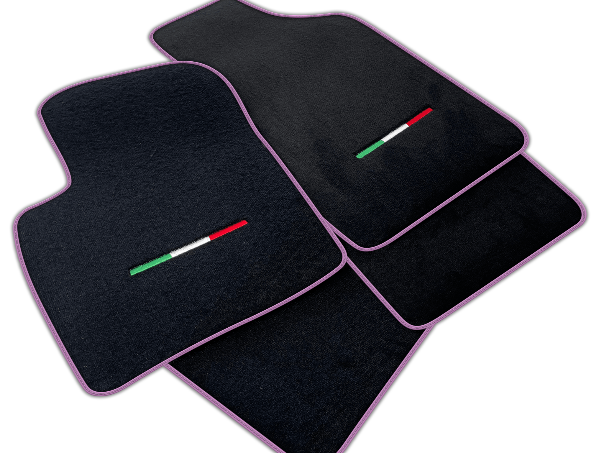 Italian Edition Black Floor Mats for Fiat 500 (2008-2013)