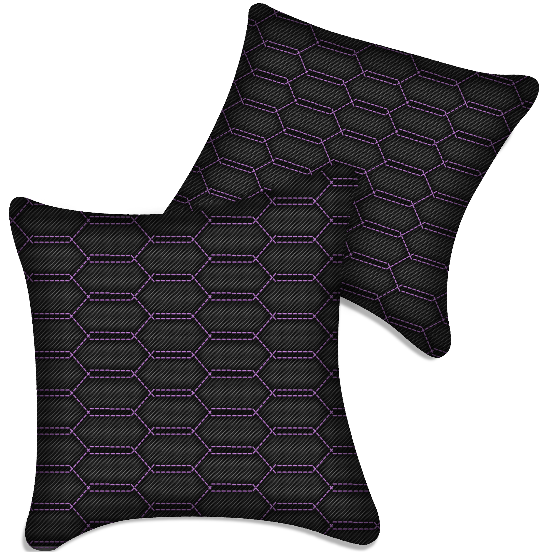 Customizable Black Carbon Fiber Pillows Set of 2 for All Vehicles
