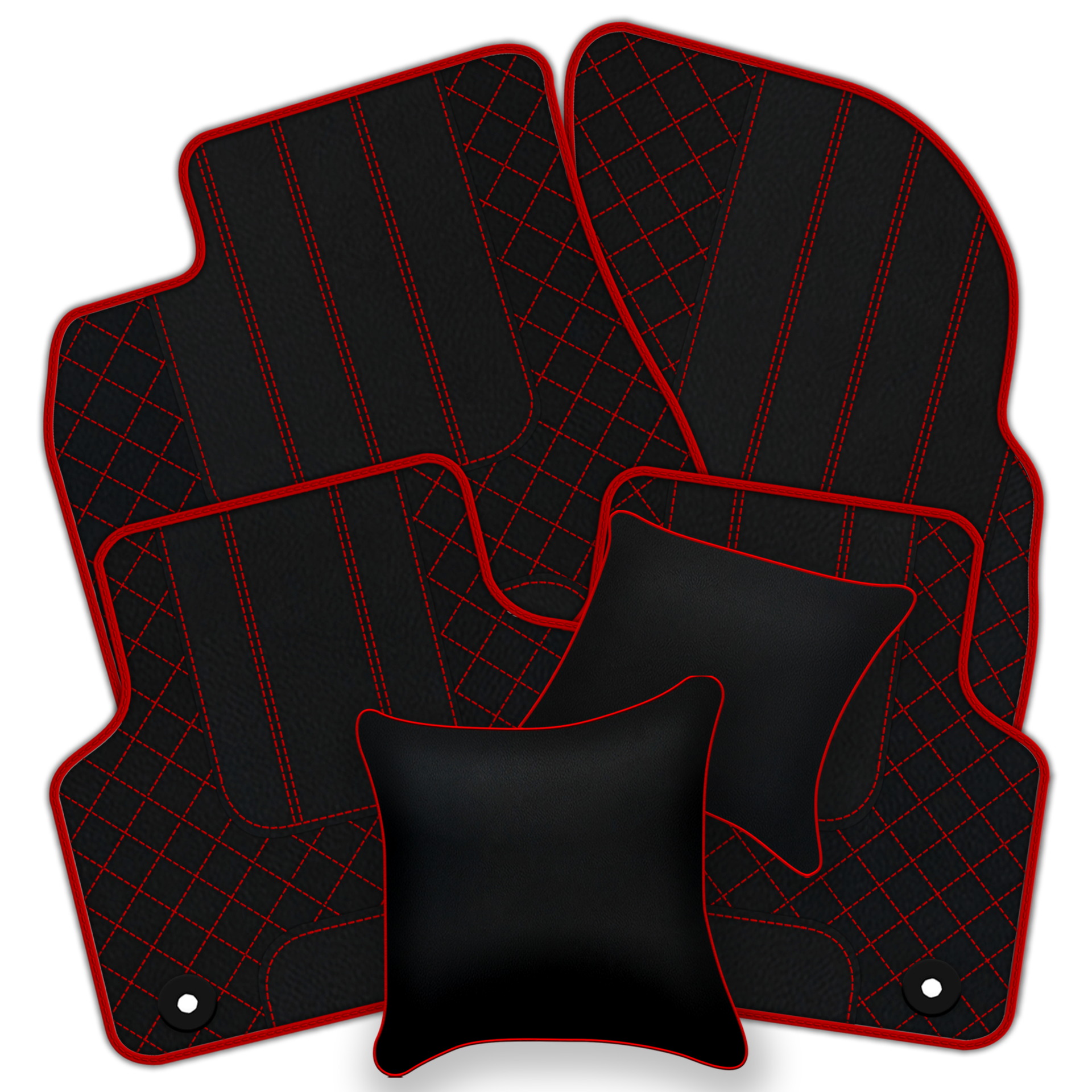 Premium Black Leather Floor Mats for Rolls Royce Shadow (1965-1977)