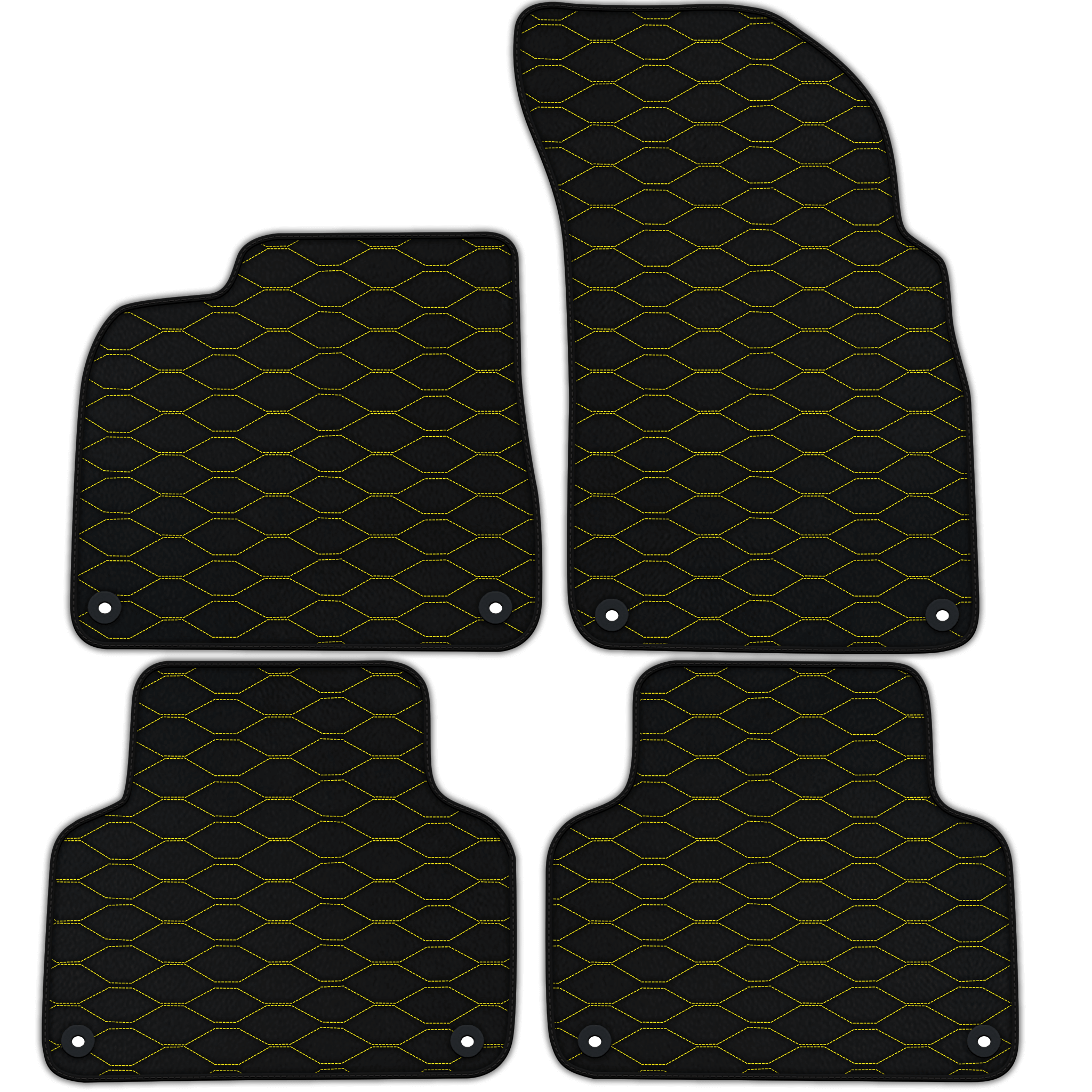 Customizable Leather Floor Mats with Viper Hex Pattern for Audi Q7 4M (2019-2023)