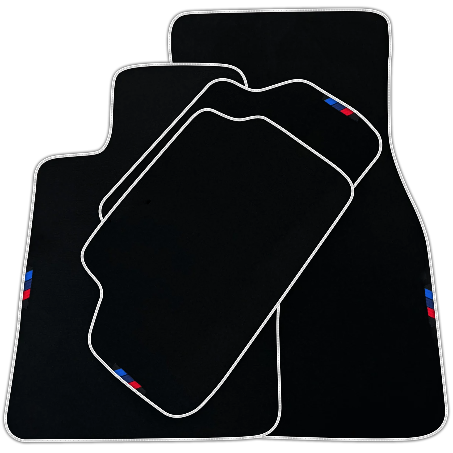 Black Floor Mats For BMW XM G09 (2023-2024) with White Trim | Various Trim Colors