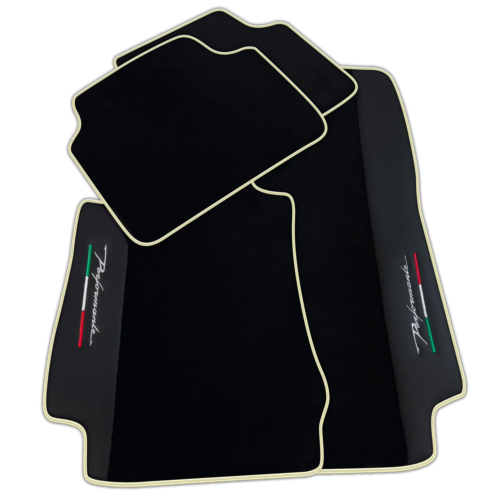 Black Floor Mats for Alfa Romeo Giulia (1962-1978) with Leather | Performante