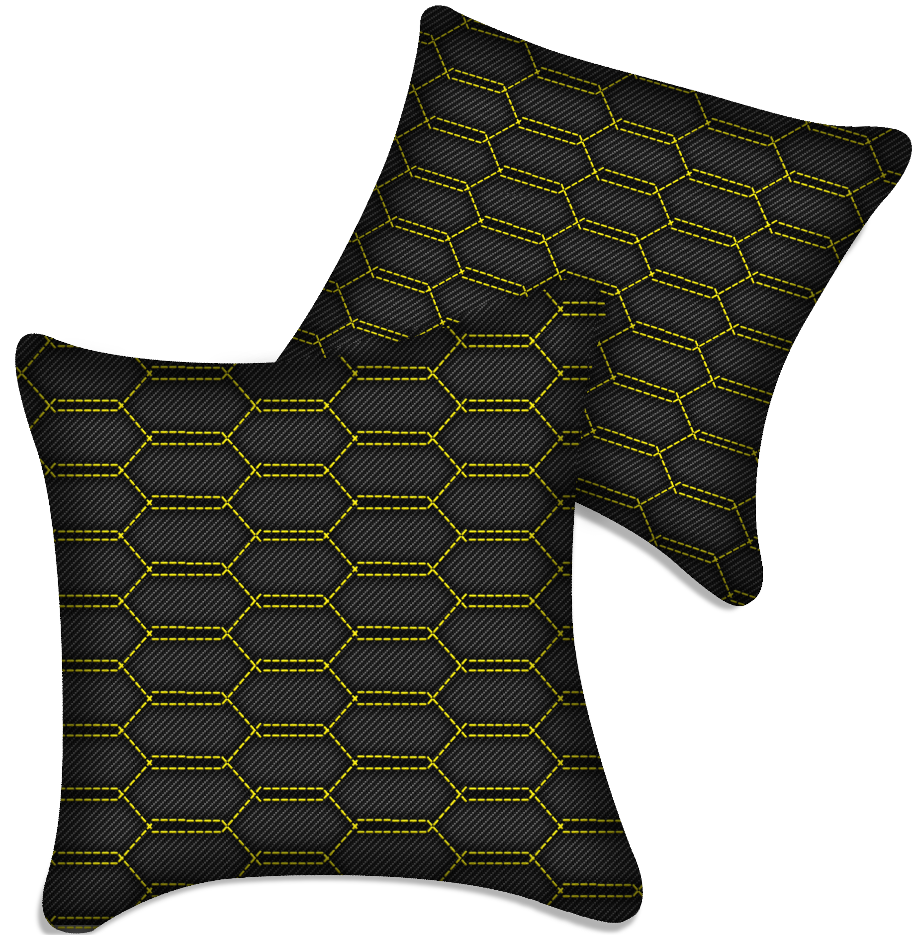 Customizable Black Carbon Fiber Pillows Set of 2 for All Vehicles