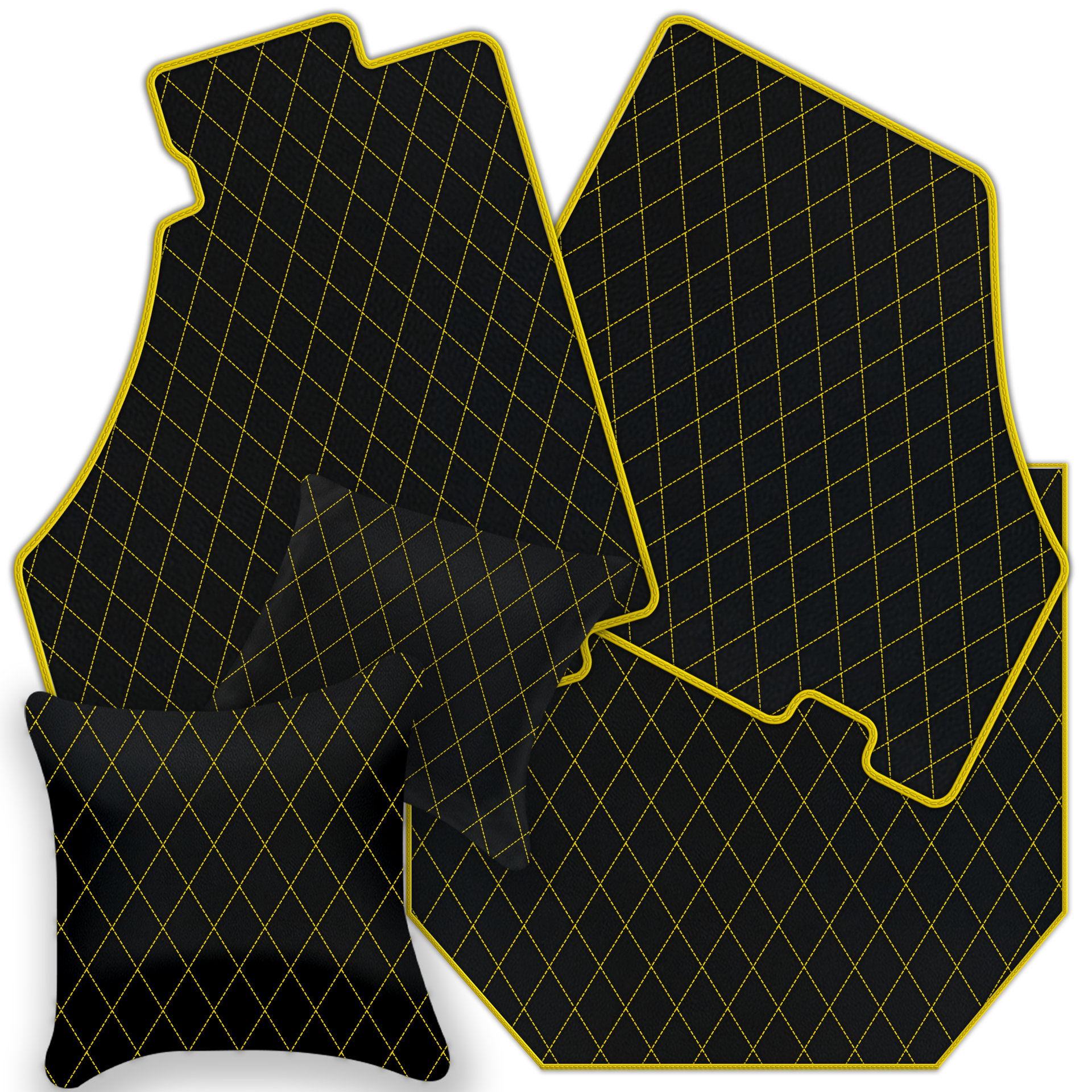 Premium Black Leather Floor Mats for Ferrari 360 (1999-2005)