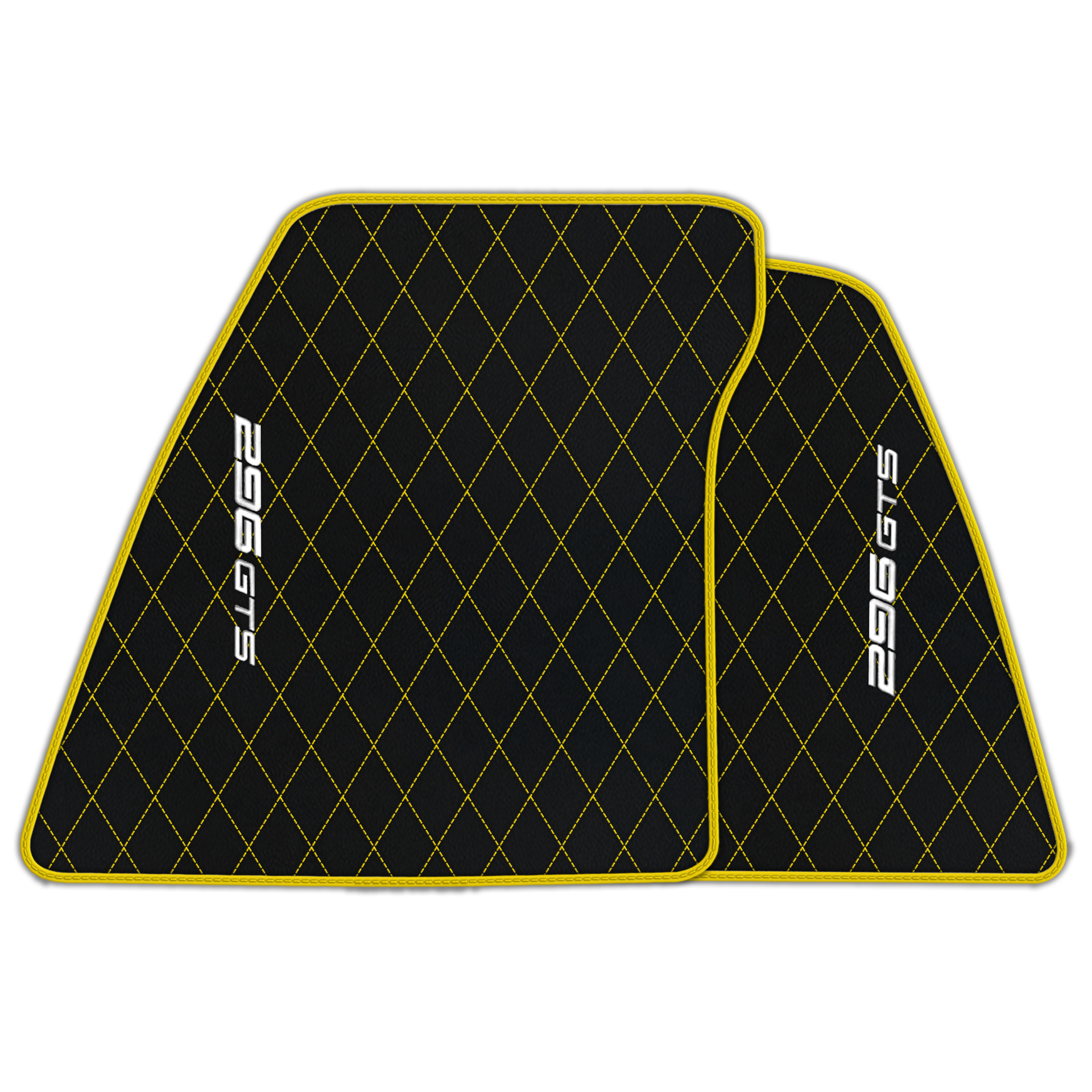 Ferrari 296 GTB Black Leather Floor Mats | Stylish & Durable