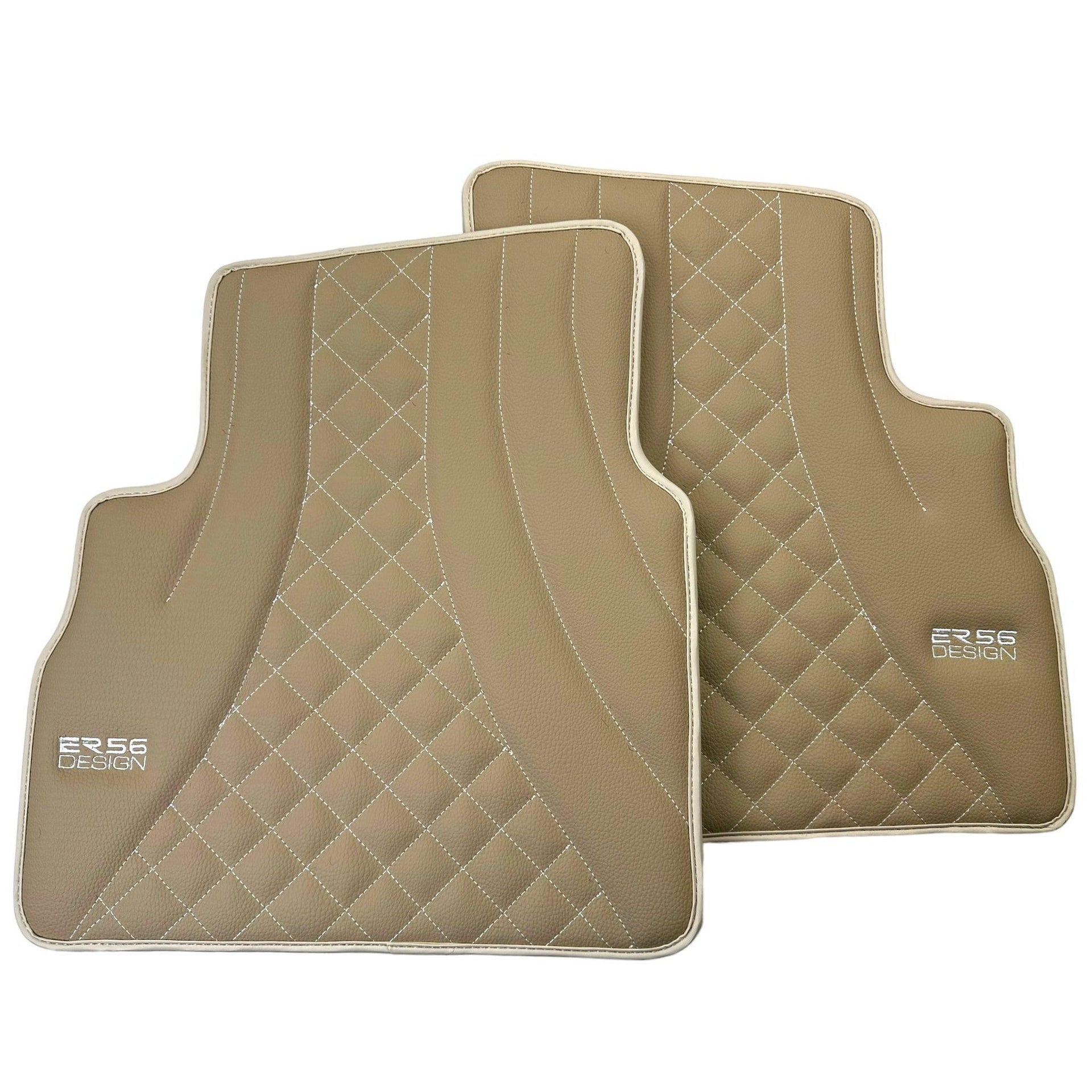 Beige Leather Floor Mats for Mercedes-Benz W463 (2008-2018) ER56 Design - AutoWin