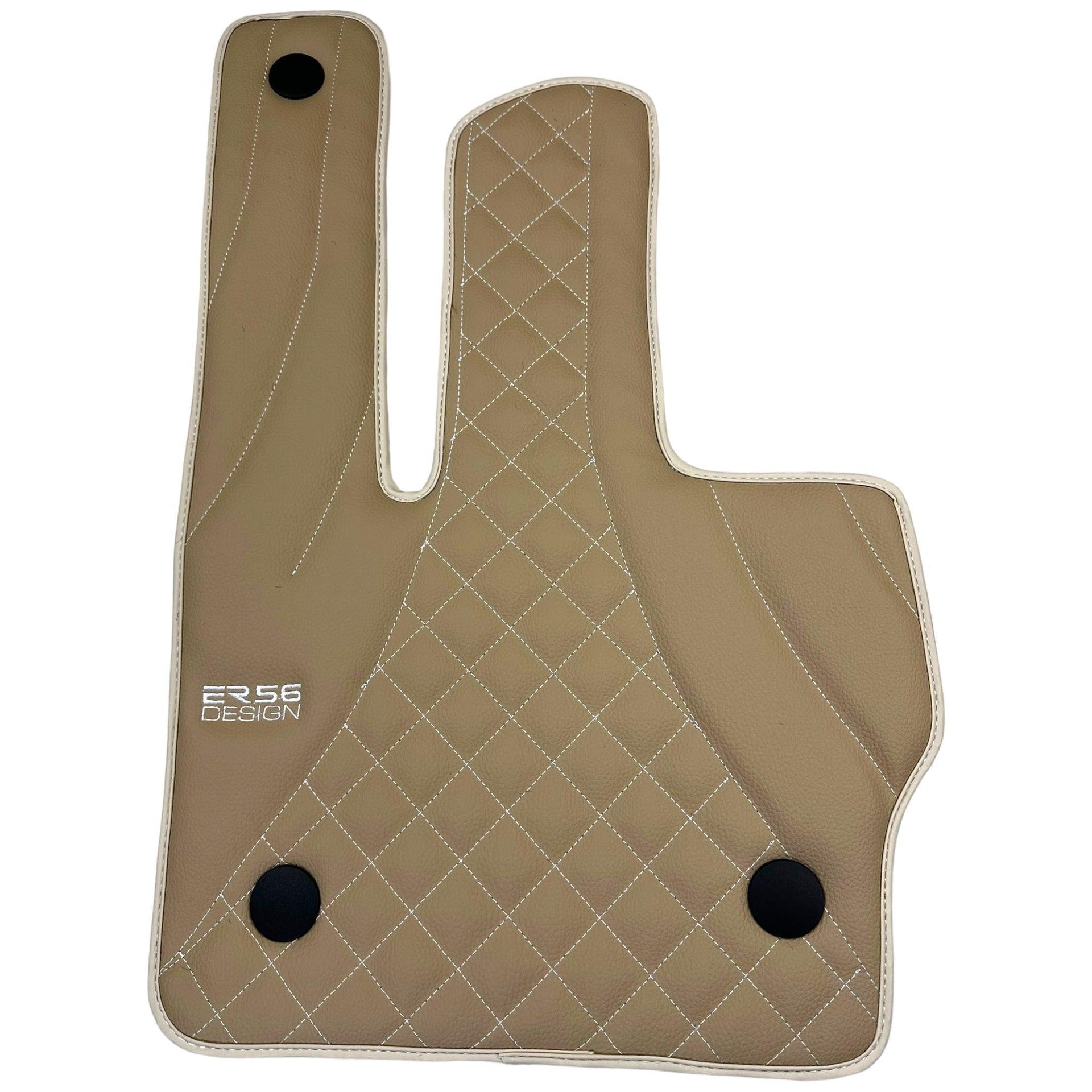 Beige Leather Floor Mats for Mercedes-Benz W463 (2008-2018) ER56 Design - AutoWin