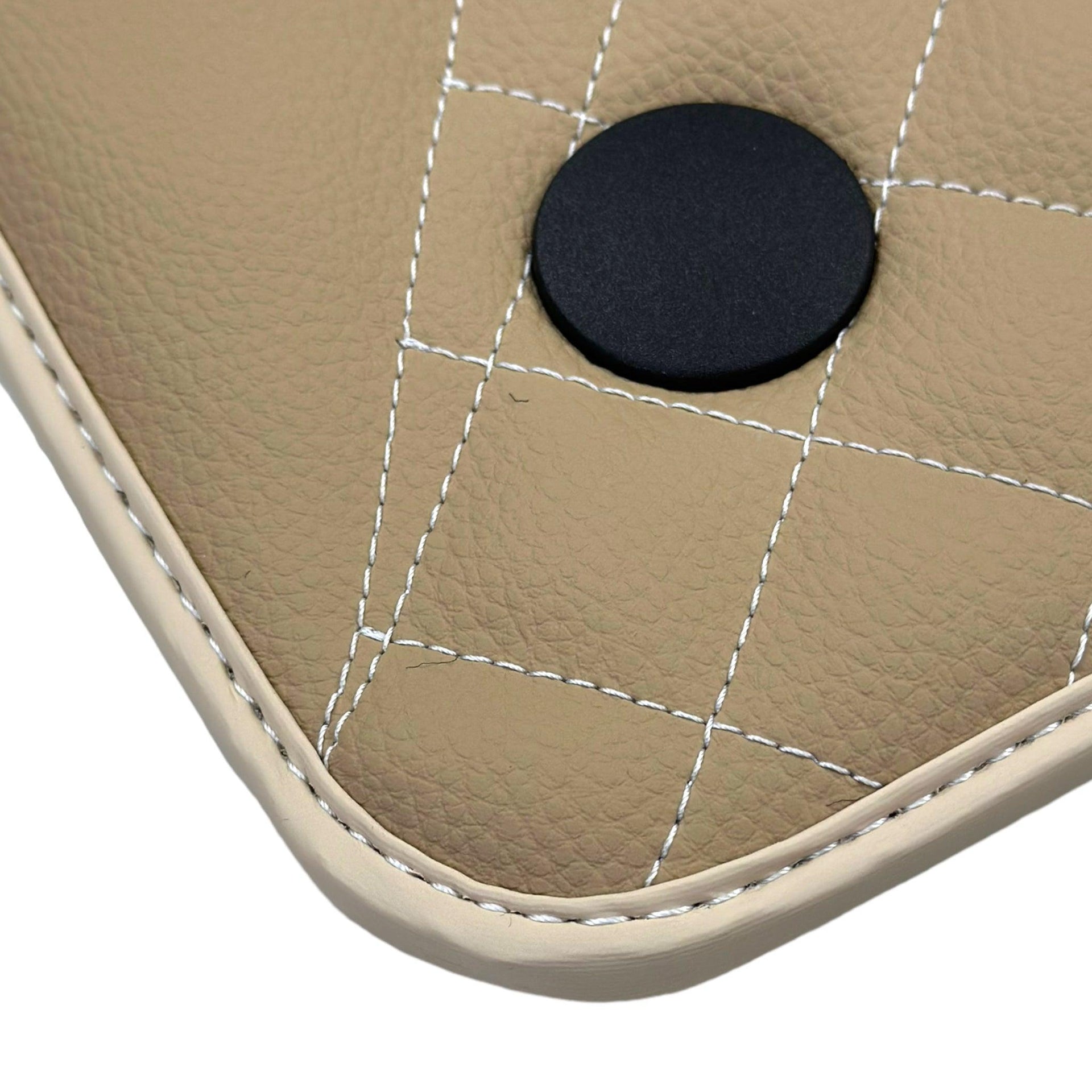 Beige Leather Floor Mats for Mercedes-Benz W463 (2018-2023) ER56 Design - AutoWin
