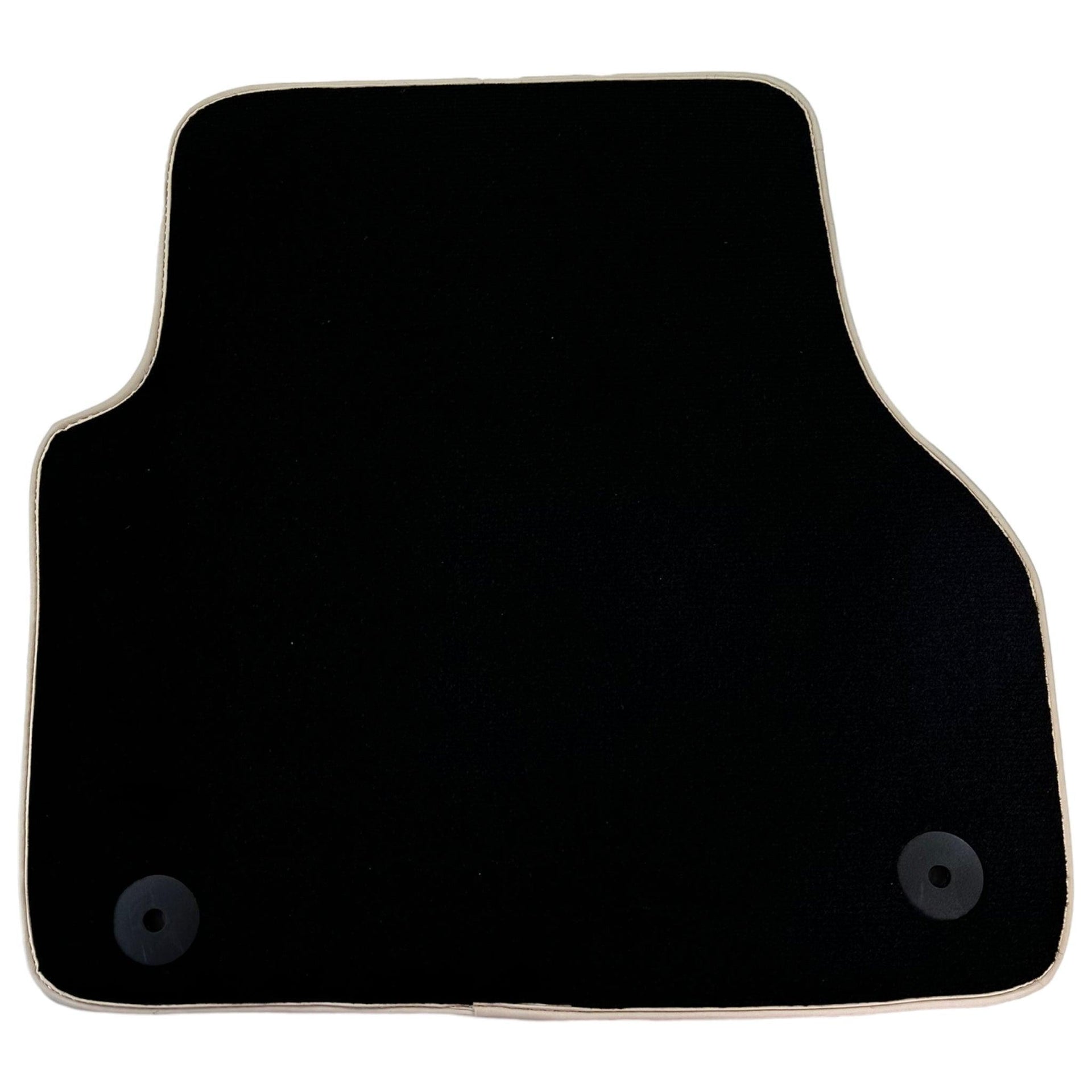 Black Floor Mats For Audi A6 - C8 Sedan (2018-2023) Beige Trim - AutoWin