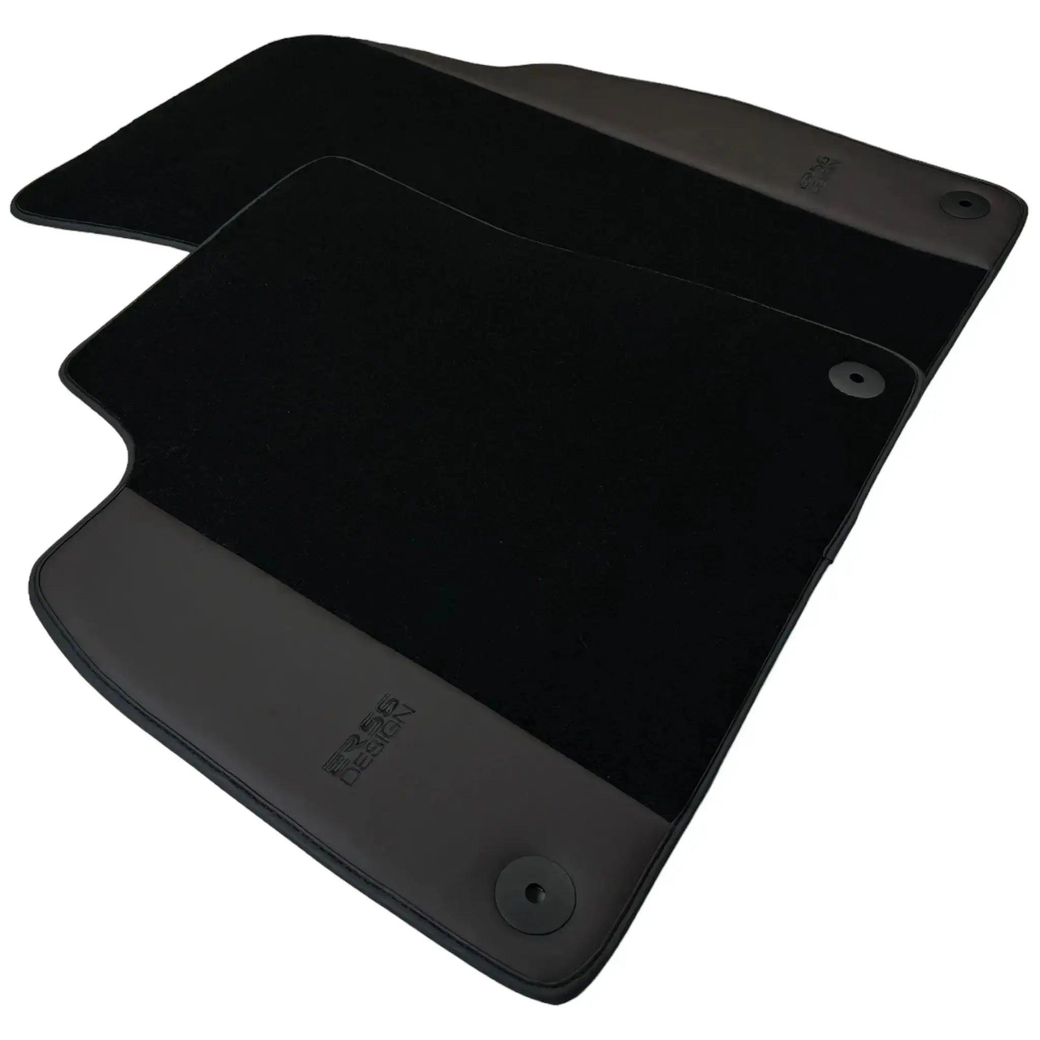 Black Floor Mats for Audi Q8 e-tron (2023-2025) with Dark Brown Leather | ER56 Design - AutoWin