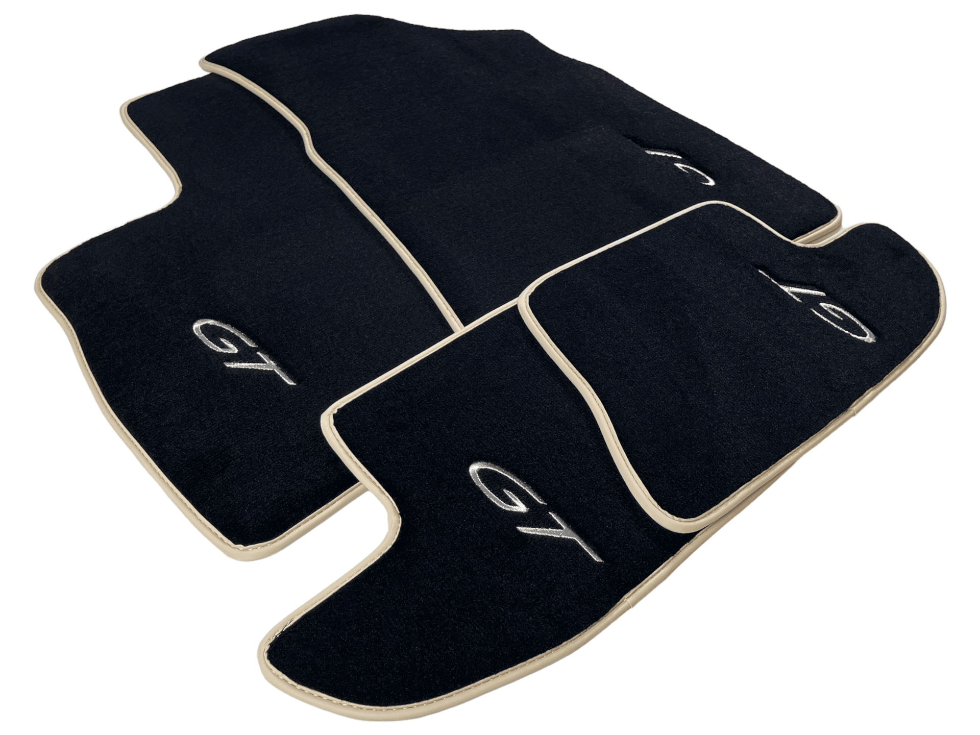 Black Floor Mats For Bentley Continental GT (2011–2018) With Beige Trim - AutoWin