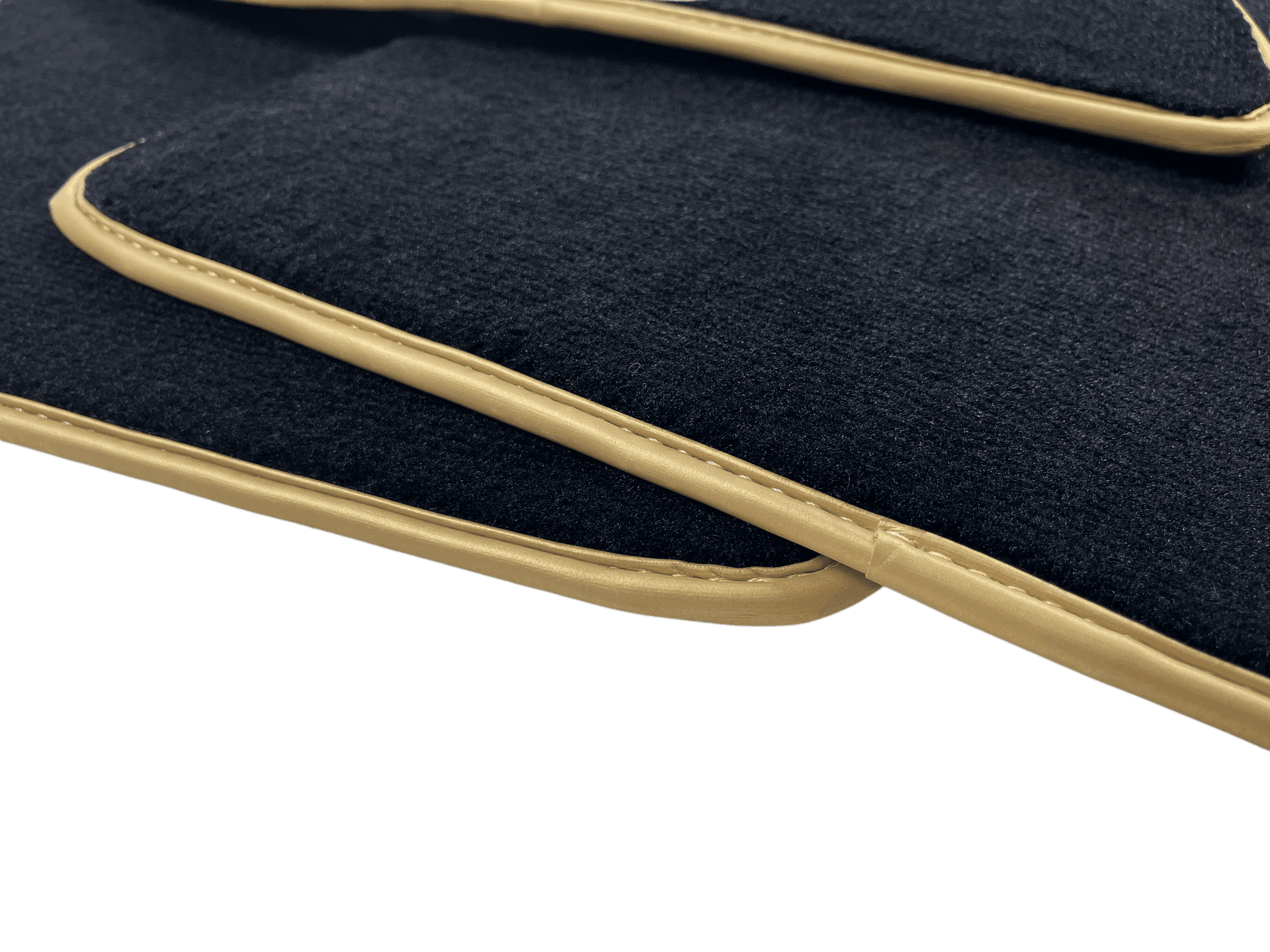 Black Floor Mats For Bentley Continental GTC (2006–2011) With Gold Color Trim - AutoWin