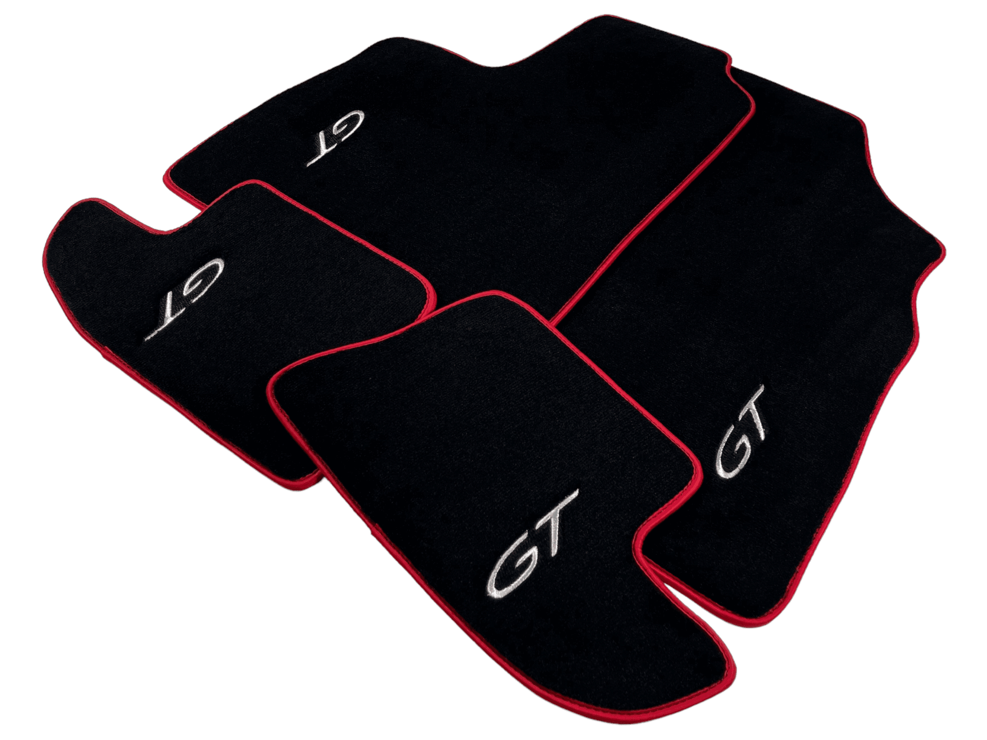Black Floor Mats For Bentley Continental GTC (2006–2011) With Red Trim - AutoWin