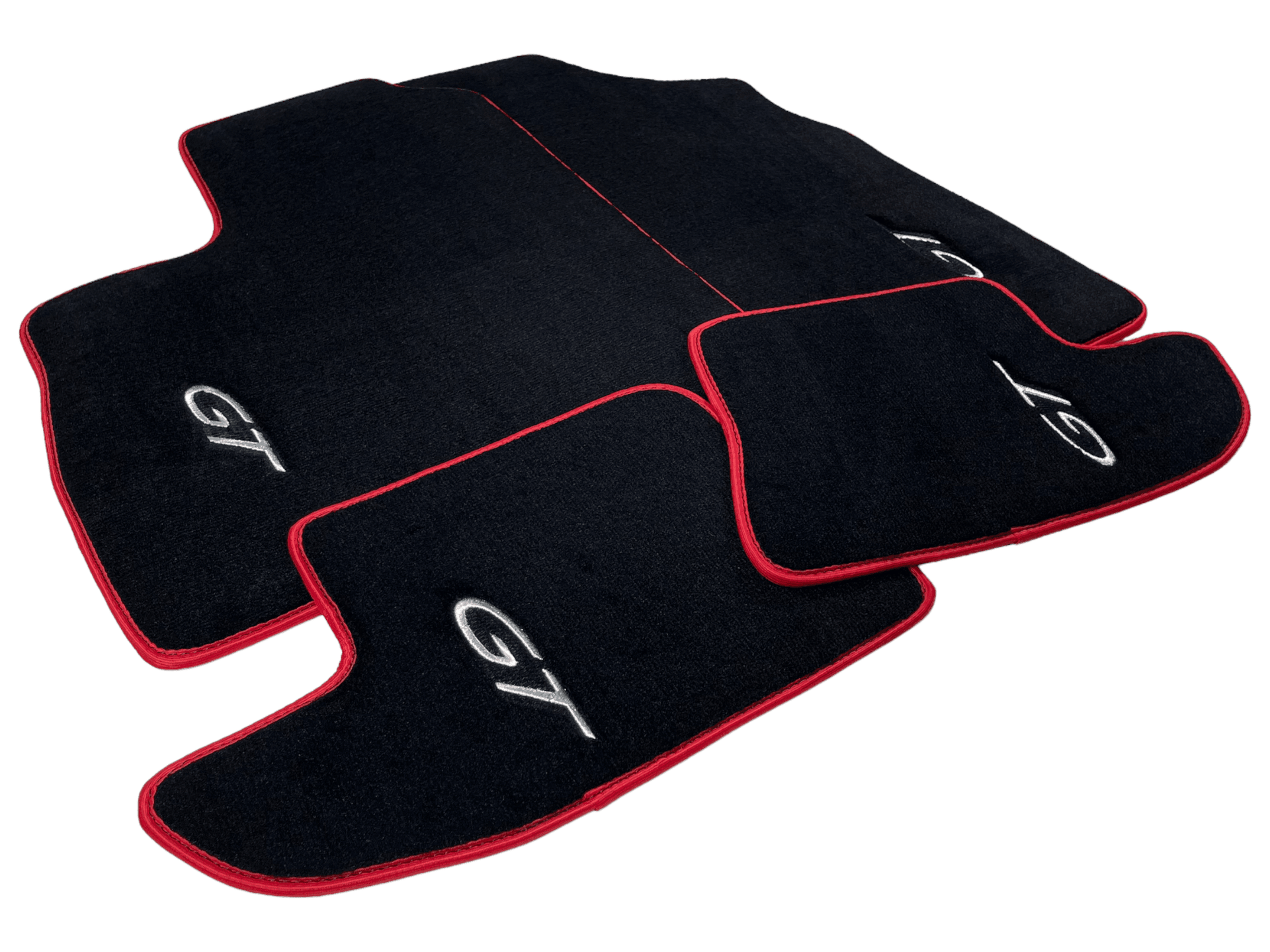 Black Floor Mats For Bentley Continental GTC (2011-2018) With Red Trim - AutoWin