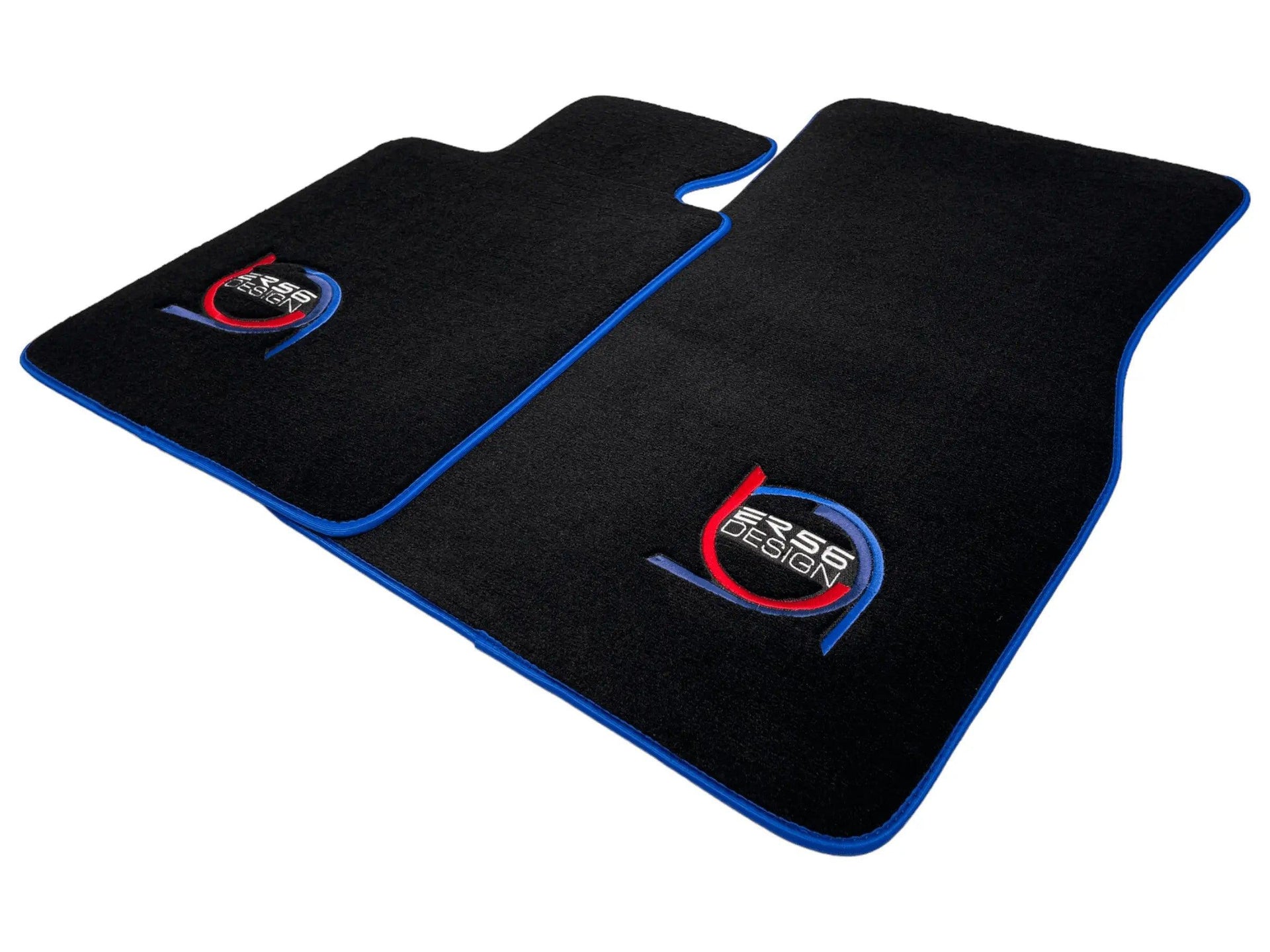 Black Floor Mats For BMW 5 Series E34 Sedan ER56 Design Limited Edition Blue Trim - AutoWin