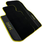 Black Floor Mats For BMW 5 Series F10 | Fighter Jet Edition | Yellow Trim - AutoWin