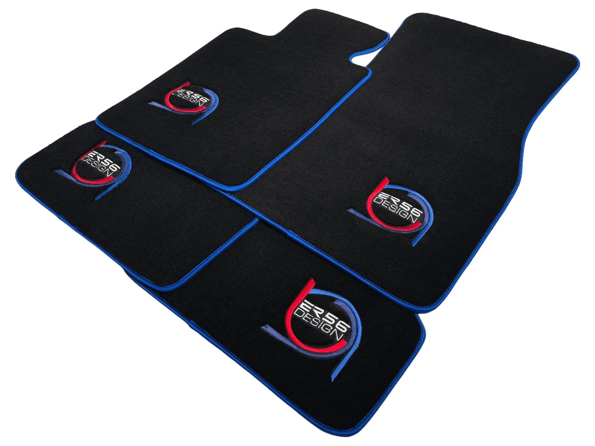 Black Floor Mats For BMW 5 Series G31 Wagon ER56 Design Limited Edition Blue Trim - AutoWin