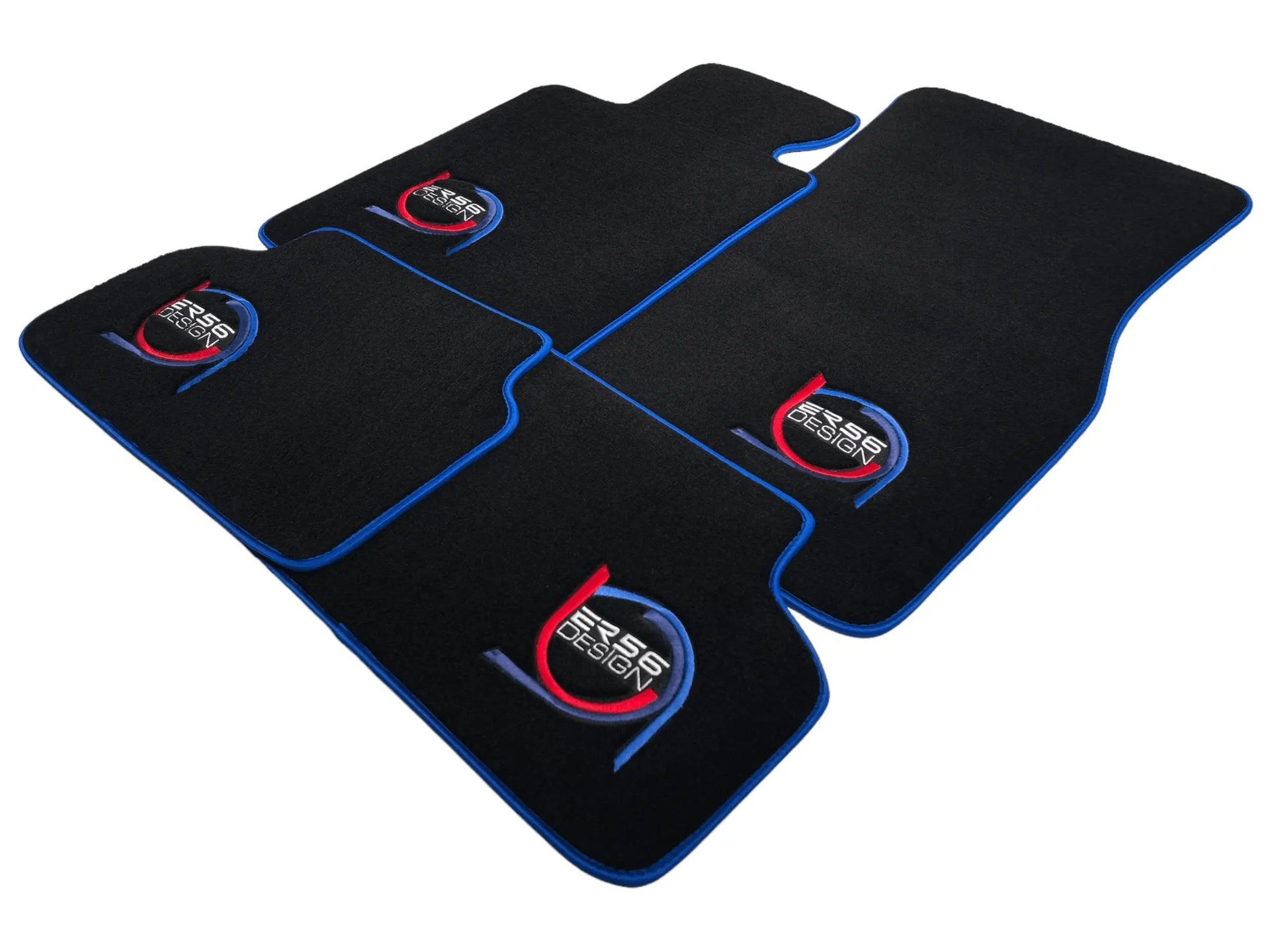 Black Floor Mats For BMW M3 E92 ER56 Design Limited Edition Blue Trim - AutoWin