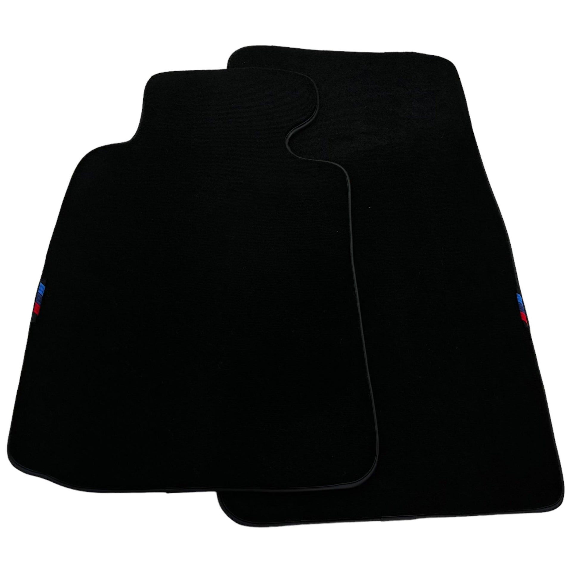 Black Floor Mats For BMW M5 E39 With 3 Color Stripes Tailored Set Perfect Fit - AutoWin