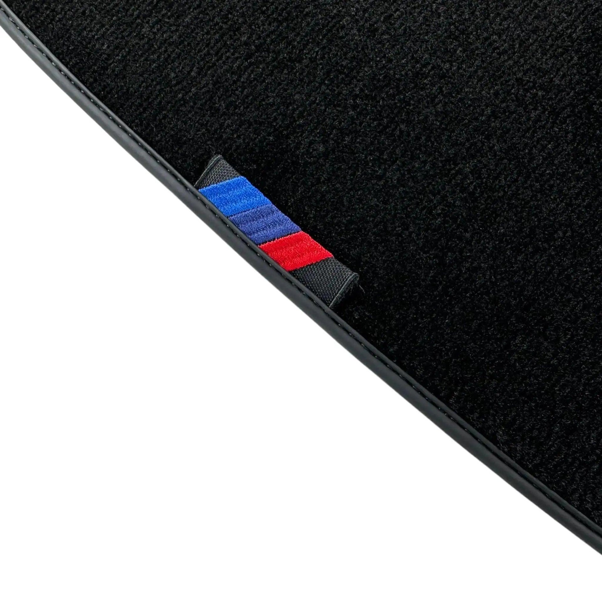 Black Floor Mats For BMW Z4 Series E89 With 3 Color Stripes Tailored Set Perfect Fit - AutoWin